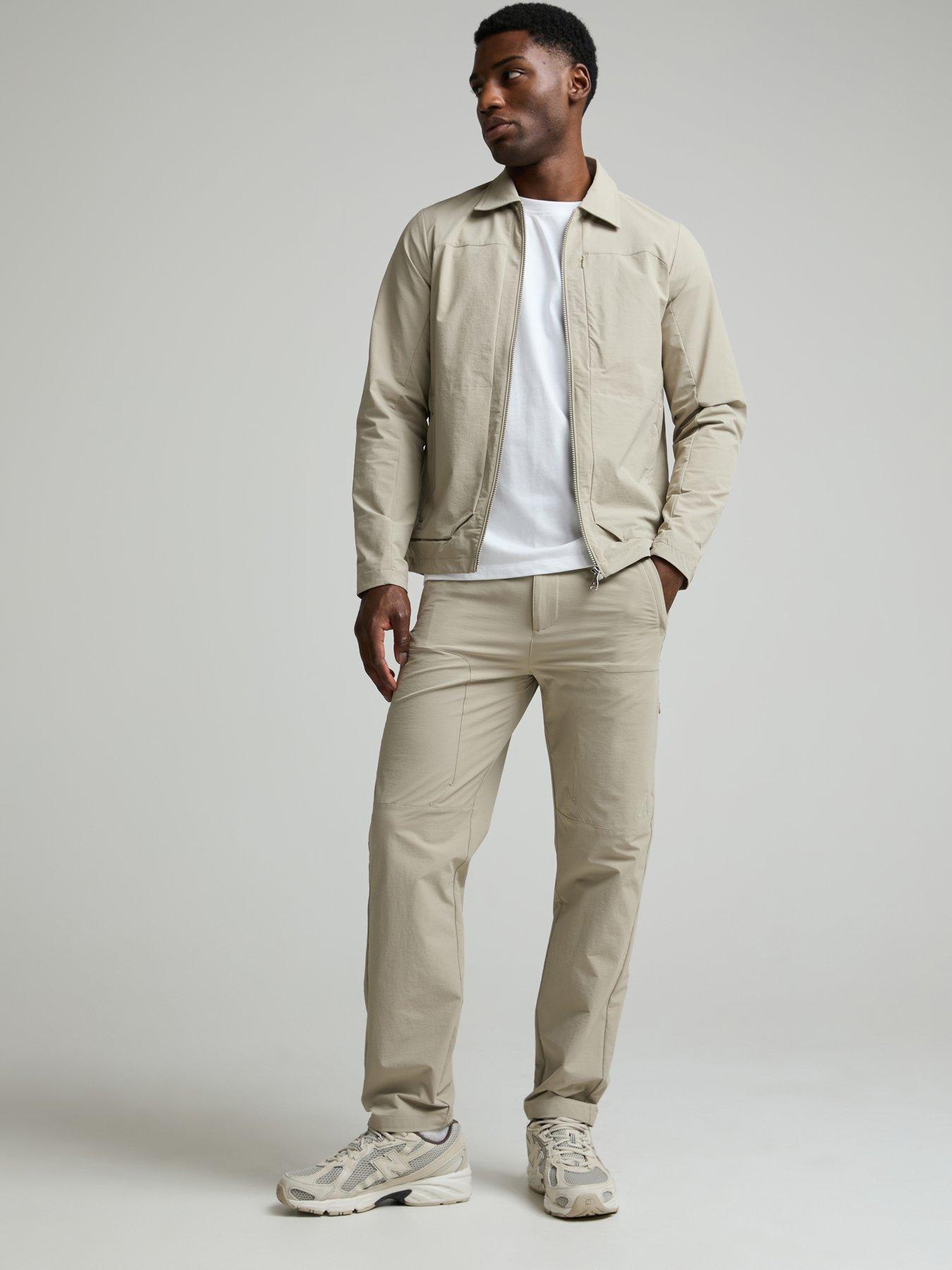 Image 3 of 6 of Alessandro Zavetti Mens Rossano Woven Tapered Cargo Trousers - Beige