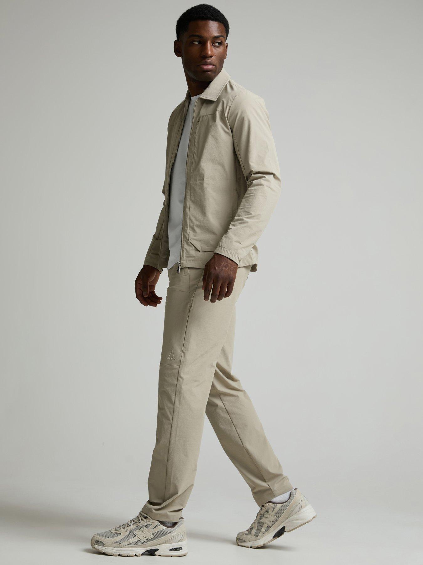 Image 6 of 6 of Alessandro Zavetti Mens Rossano Woven Tapered Cargo Trousers - Beige