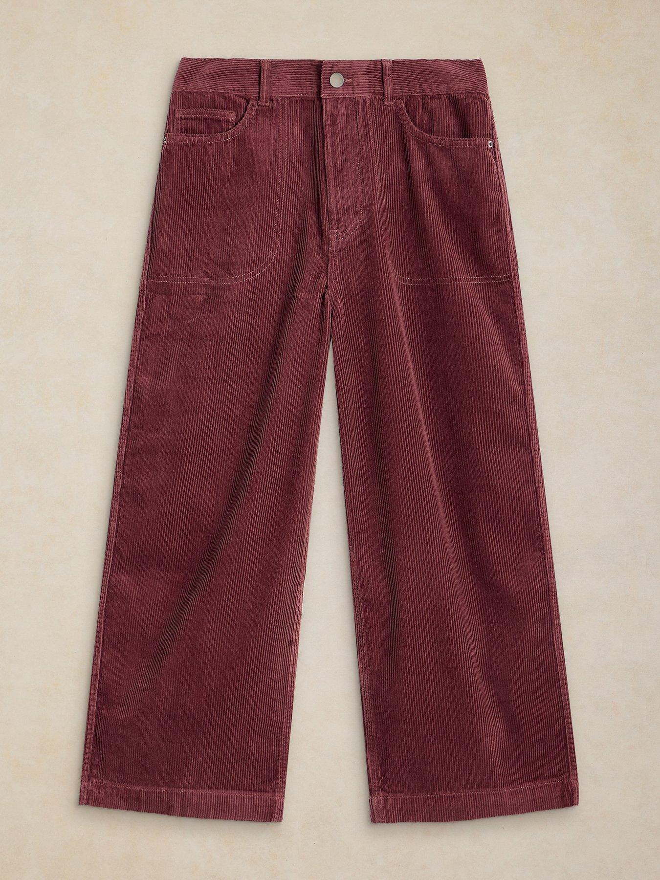 Image 5 of 5 of White Stuff Womens Tia Cord Wide Leg Cropped Trousers - Pink