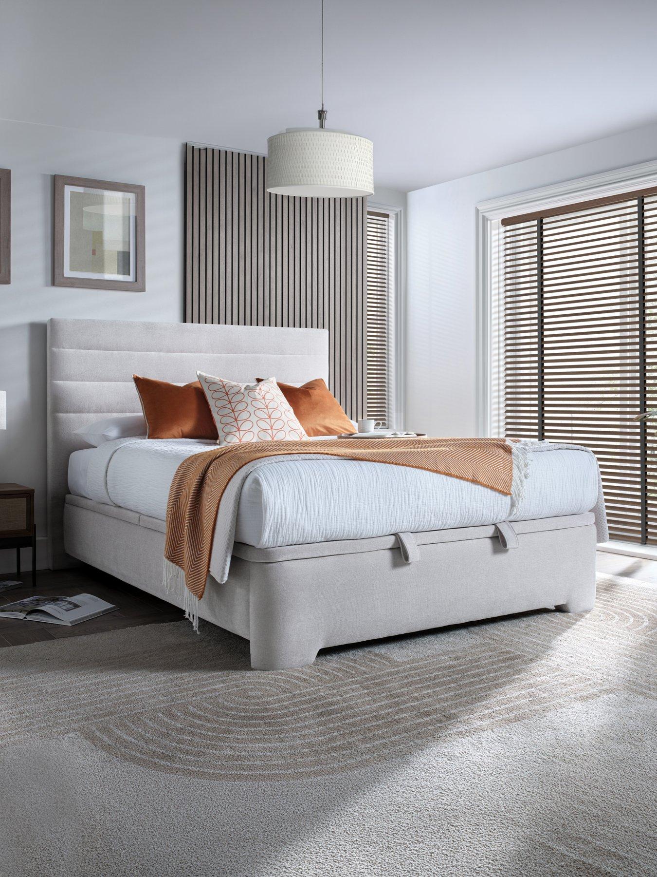 Image 1 of 4 of The Very Collection Sona End Lift Ottoman Storage Bed with Mattress Options (Buy &amp; SAVE!) - Natural