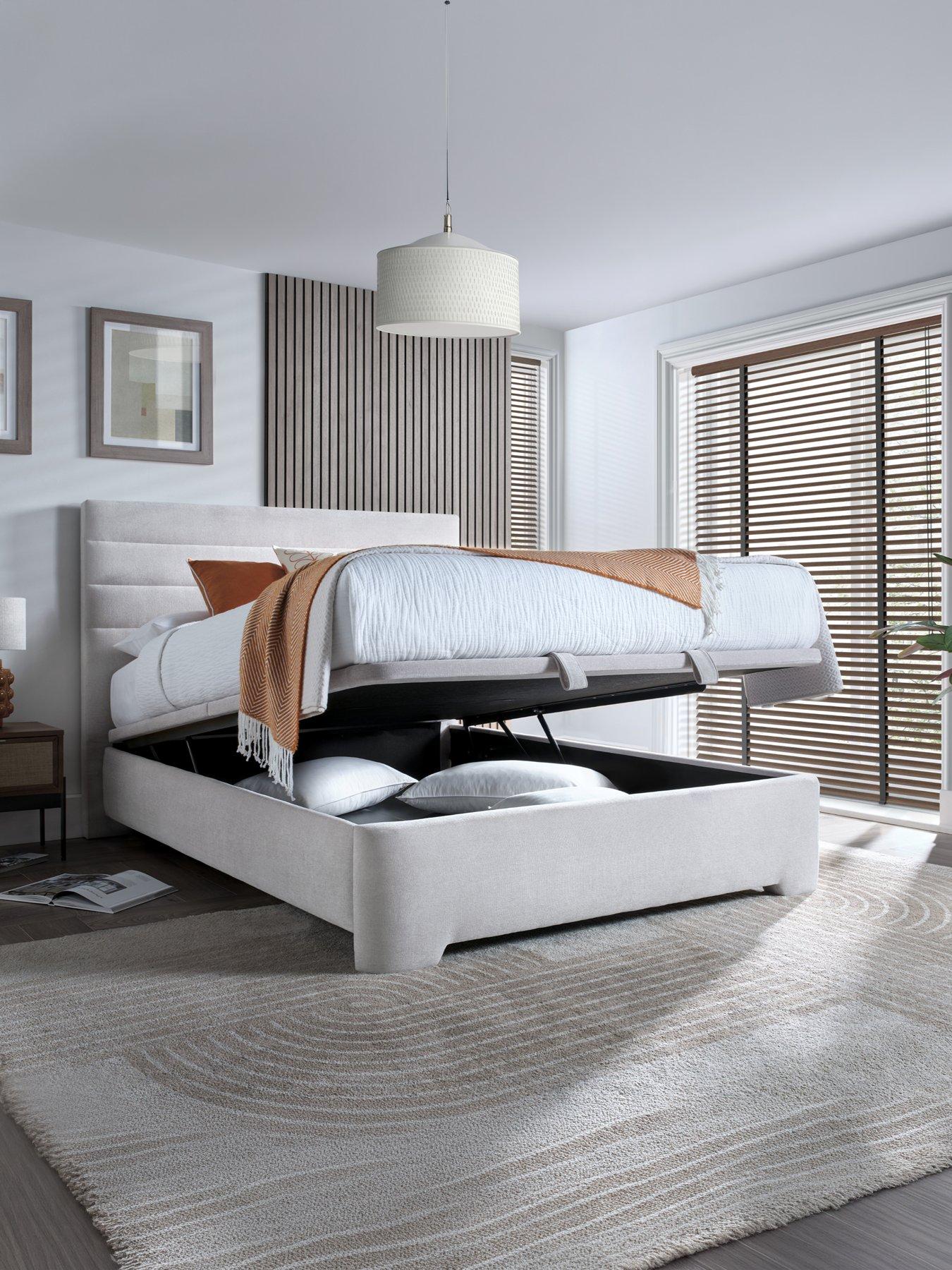 Image 3 of 4 of The Very Collection Sona End Lift Ottoman Storage Bed with Mattress Options (Buy &amp; SAVE!) - Natural