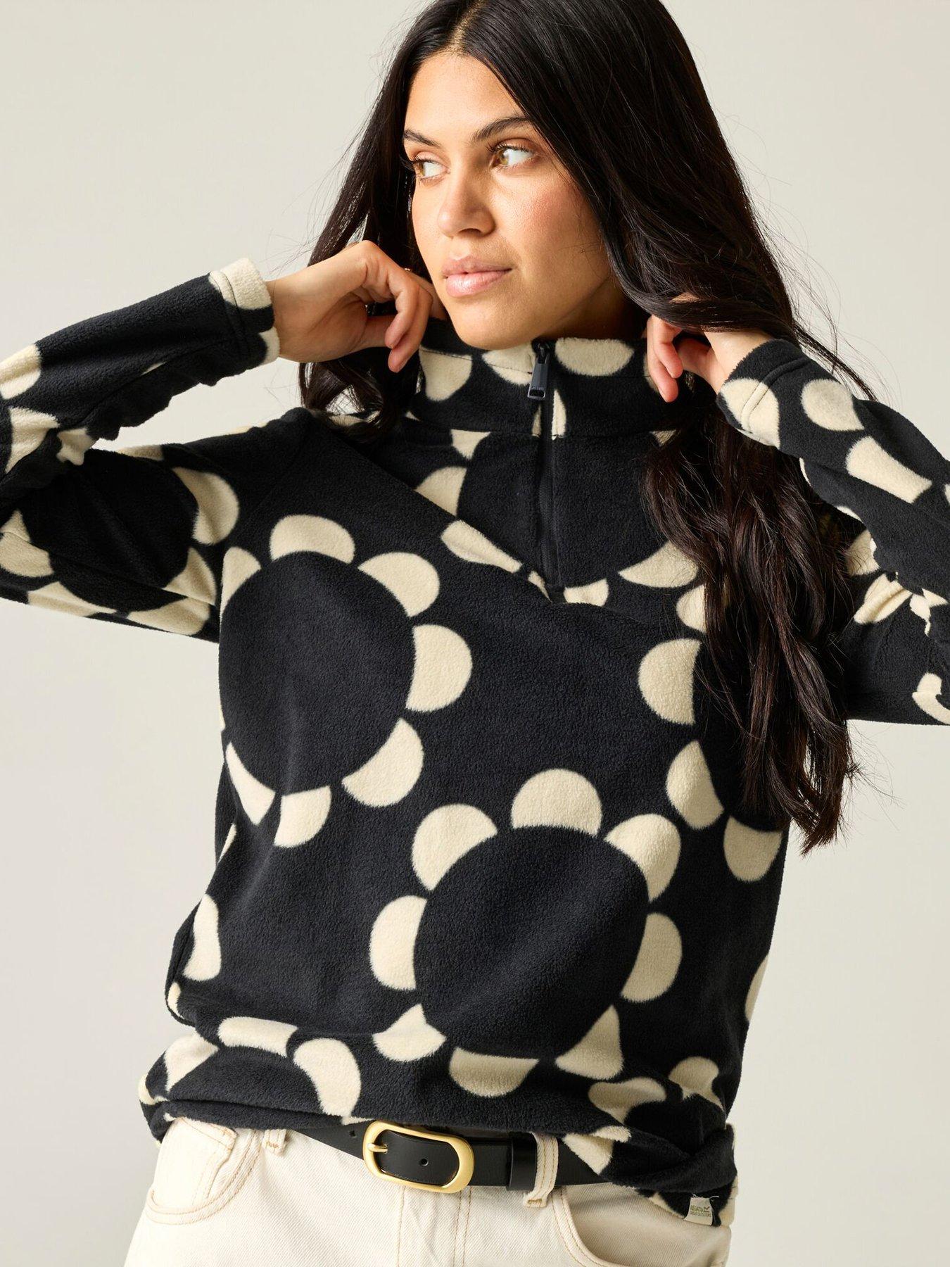 Image 4 of 7 of Regatta Ladies Orla Printed Half Zip Fleece Fleece-daisy Hoop Black