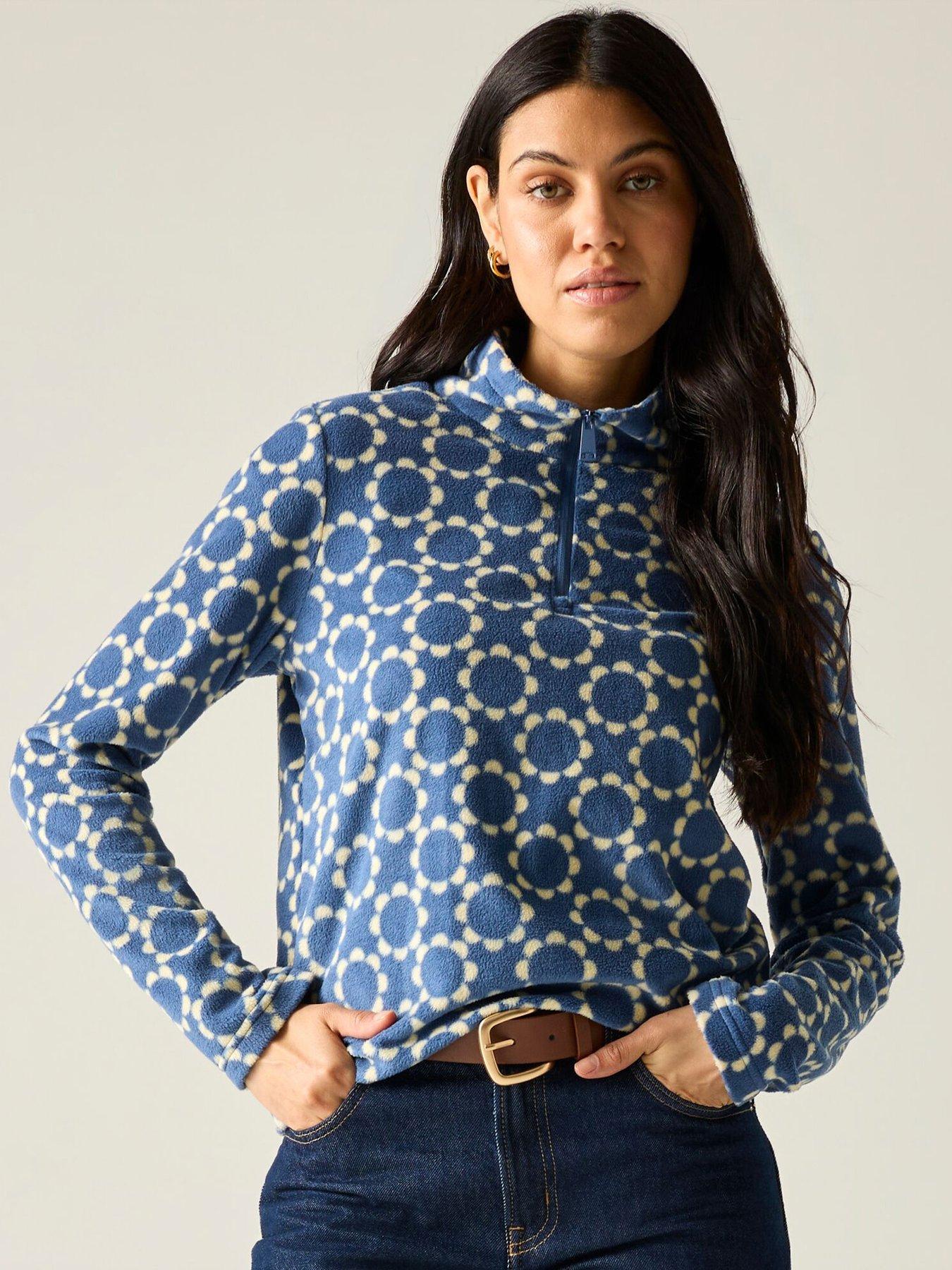 Regatta Ladies Orla Printed Half Zip Fleece Fleece-daisy Hoop Blue