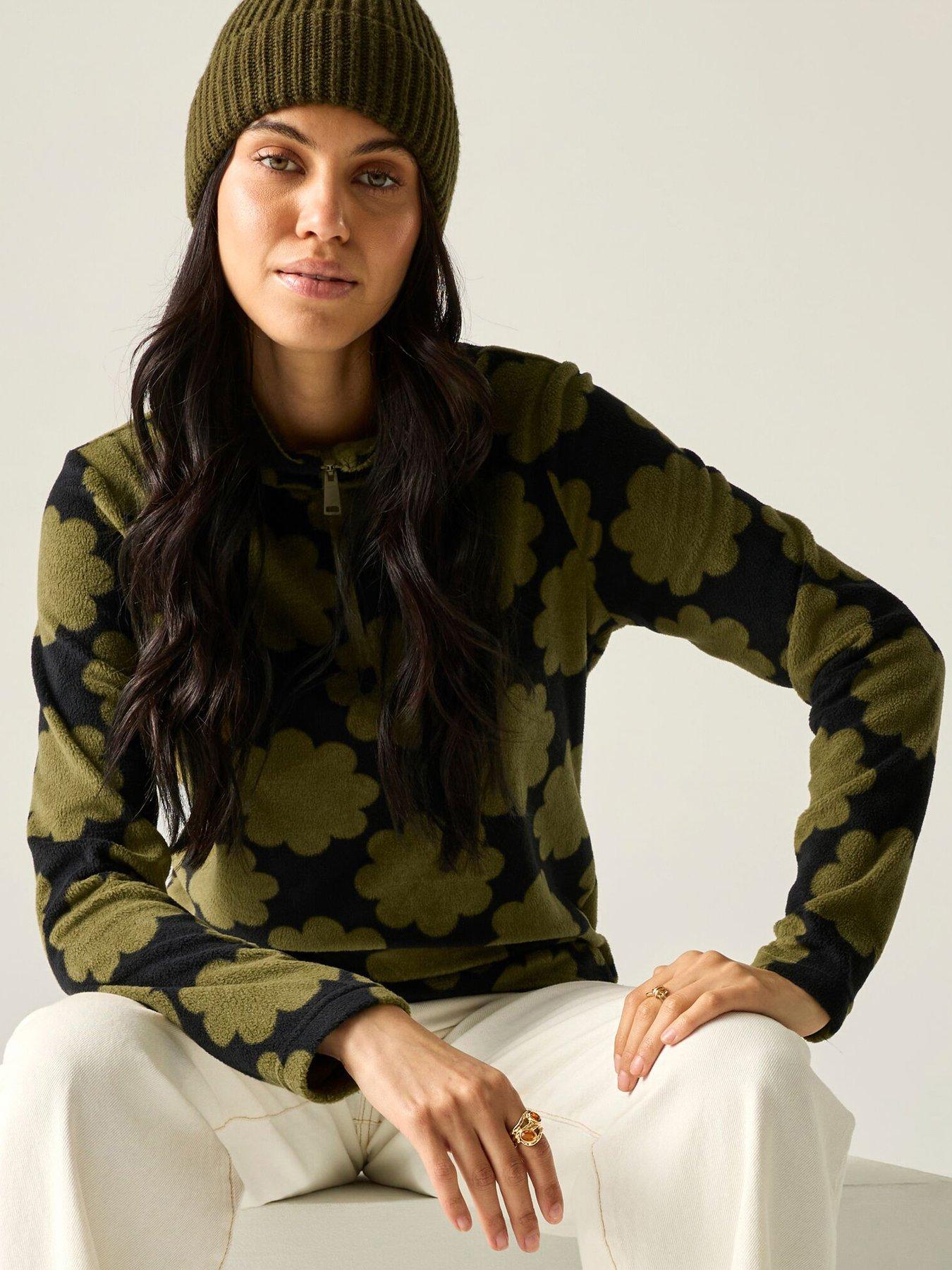 Regatta Ladies Orla Printed Half Zip Fleece Fleece-sun Daisy Olive