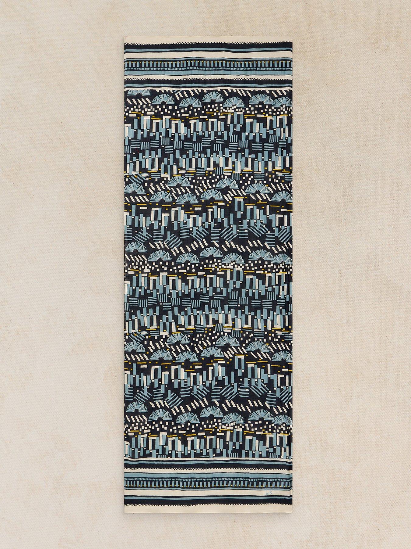 Image 2 of 3 of White Stuff Callie Printed Scarf - Blue