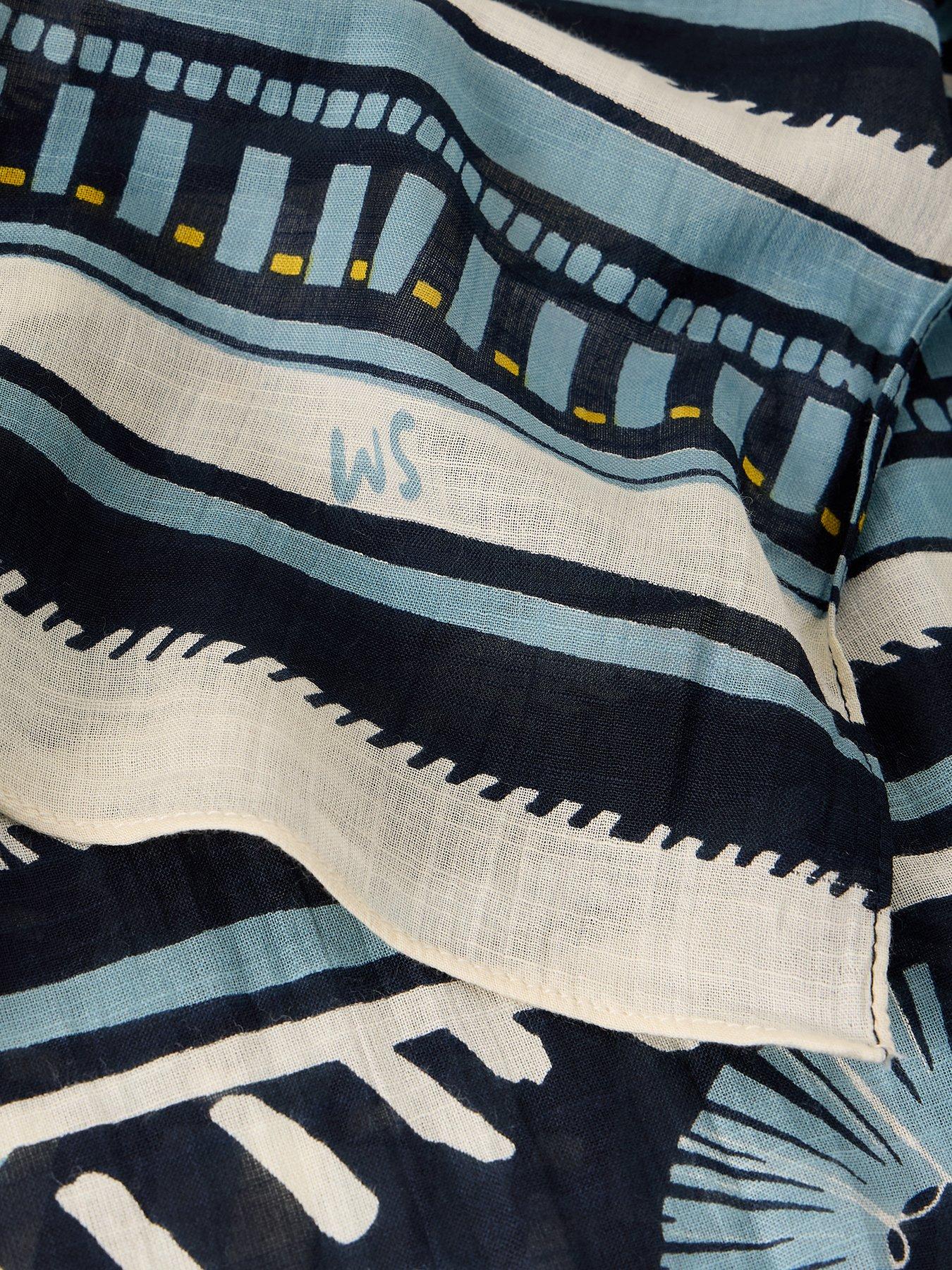 Image 3 of 3 of White Stuff Callie Printed Scarf - Blue