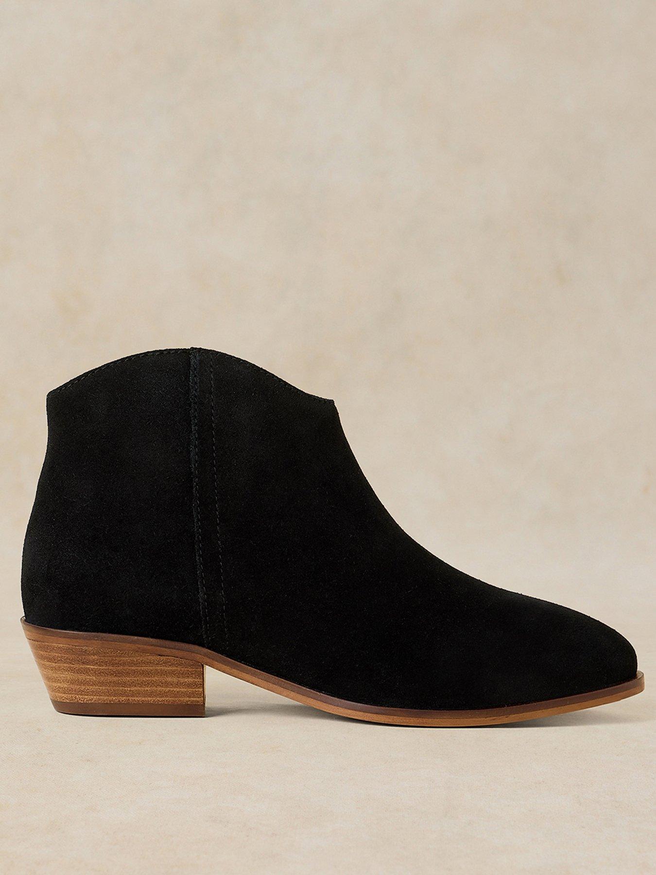 White Stuff Wide Fit Suede Ankle Boots - Black