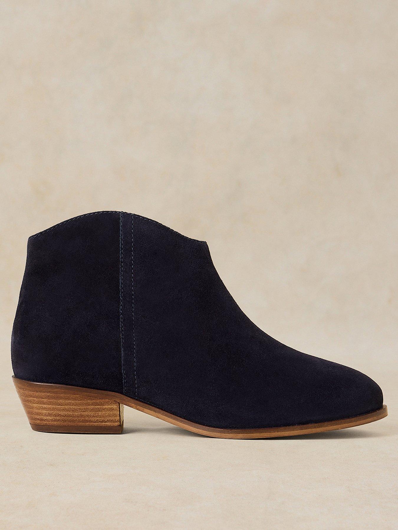 White Stuff Wide Fit Suede Ankle Boots - Blue