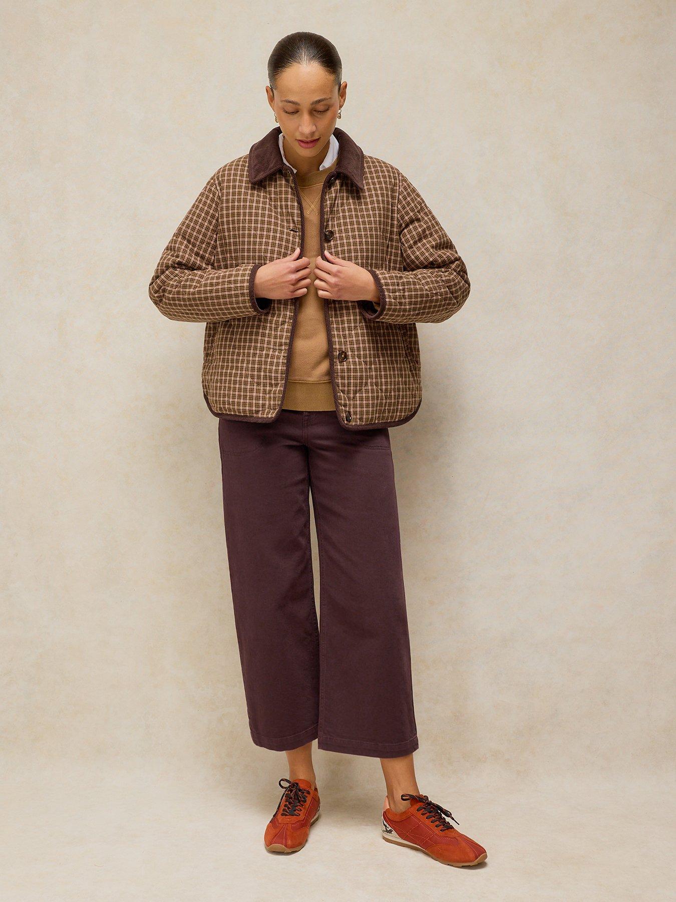 Image 3 of 6 of White Stuff Tia Wide Leg Crop Jeans - Brown