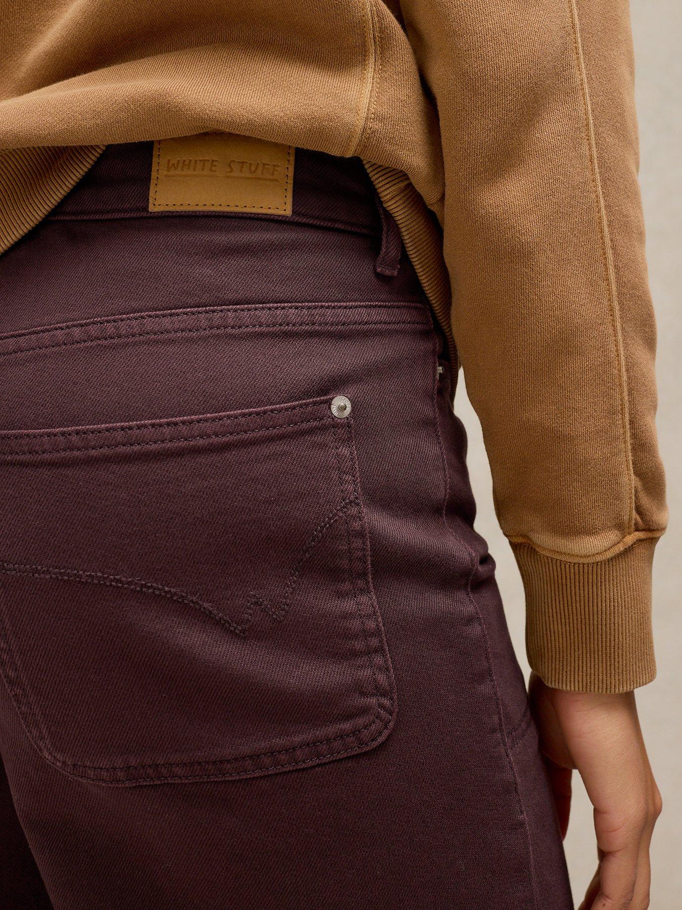 Image 4 of 6 of White Stuff Tia Wide Leg Crop Jeans - Brown