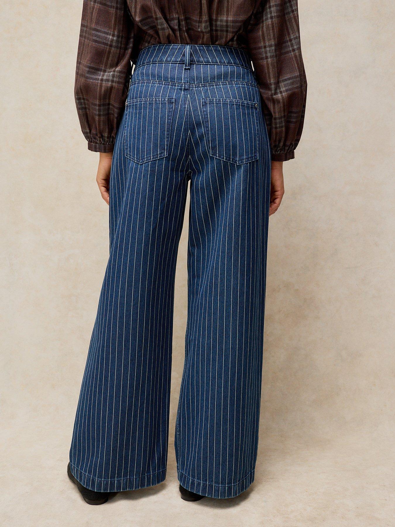 Image 2 of 5 of White Stuff Ayla Stripe Wide Leg Jean