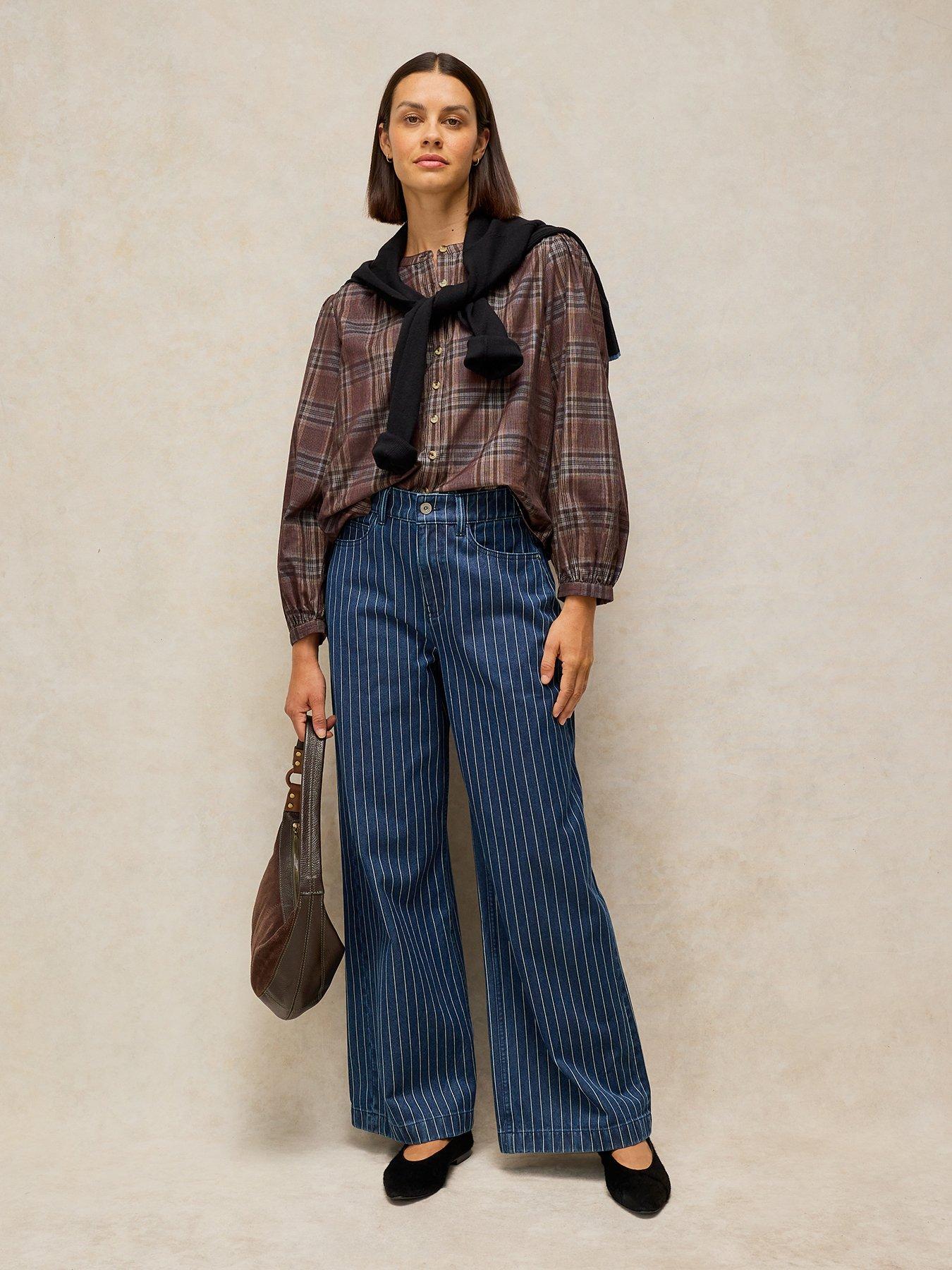 Image 3 of 5 of White Stuff Ayla Stripe Wide Leg Jean