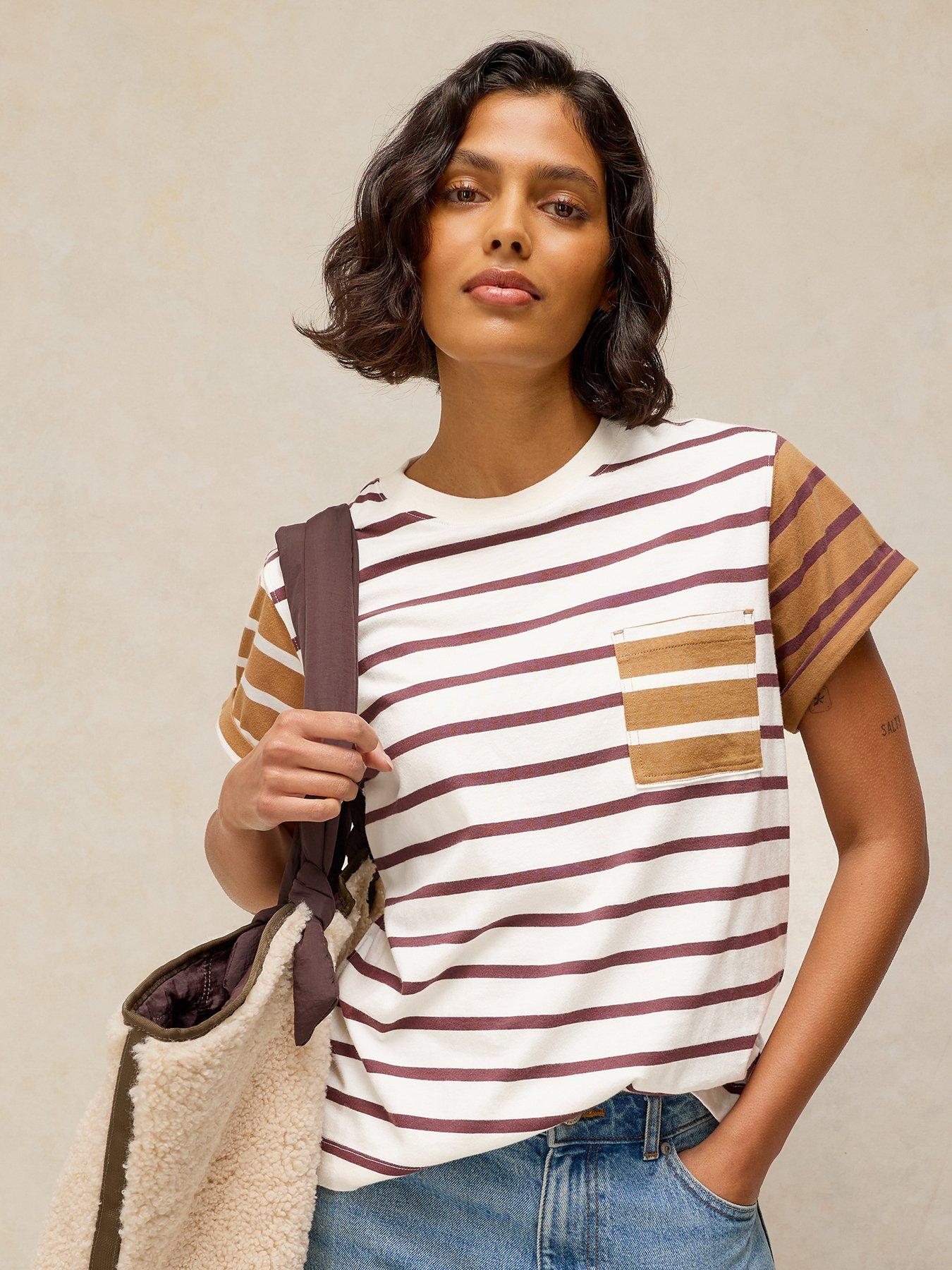 White Stuff Gina Stripe T-Shirt - Cream
