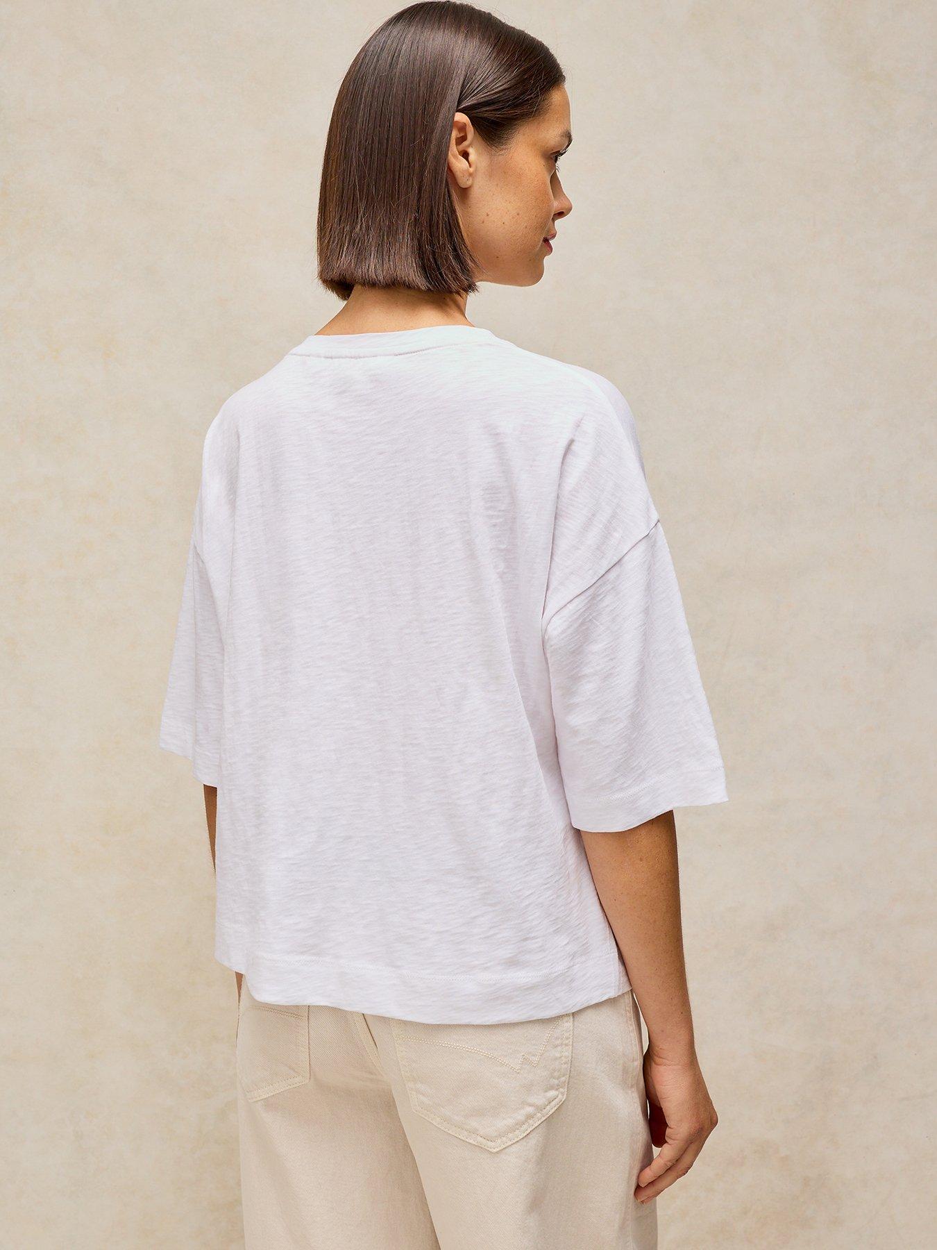 Image 2 of 5 of White Stuff Katya Graphic Crew Neck T-Shirt - White