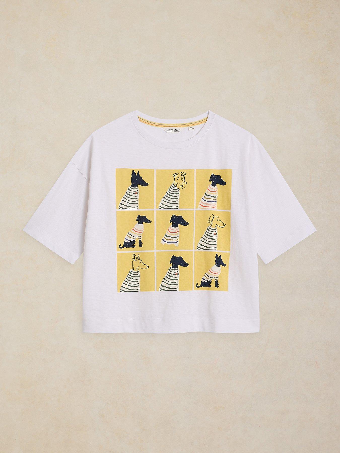 Image 5 of 5 of White Stuff Katya Graphic Crew Neck T-Shirt - White