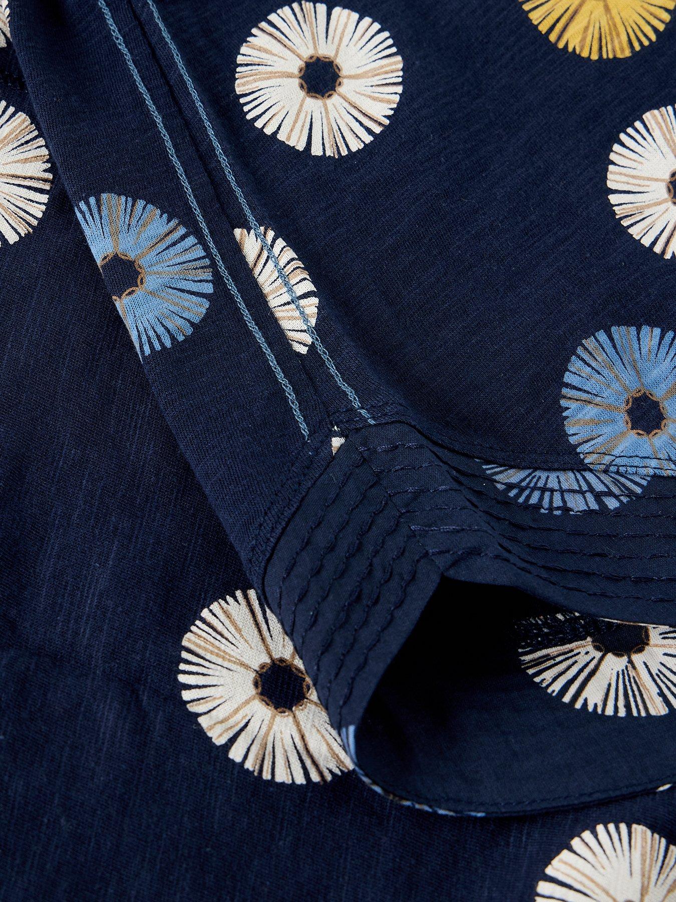 Image 6 of 6 of White Stuff Weaver Notch Neck Tee - Blue