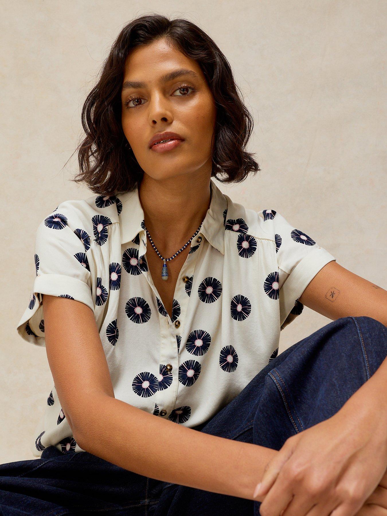 Image 4 of 6 of White Stuff Orla Button Through Shirt - Cream