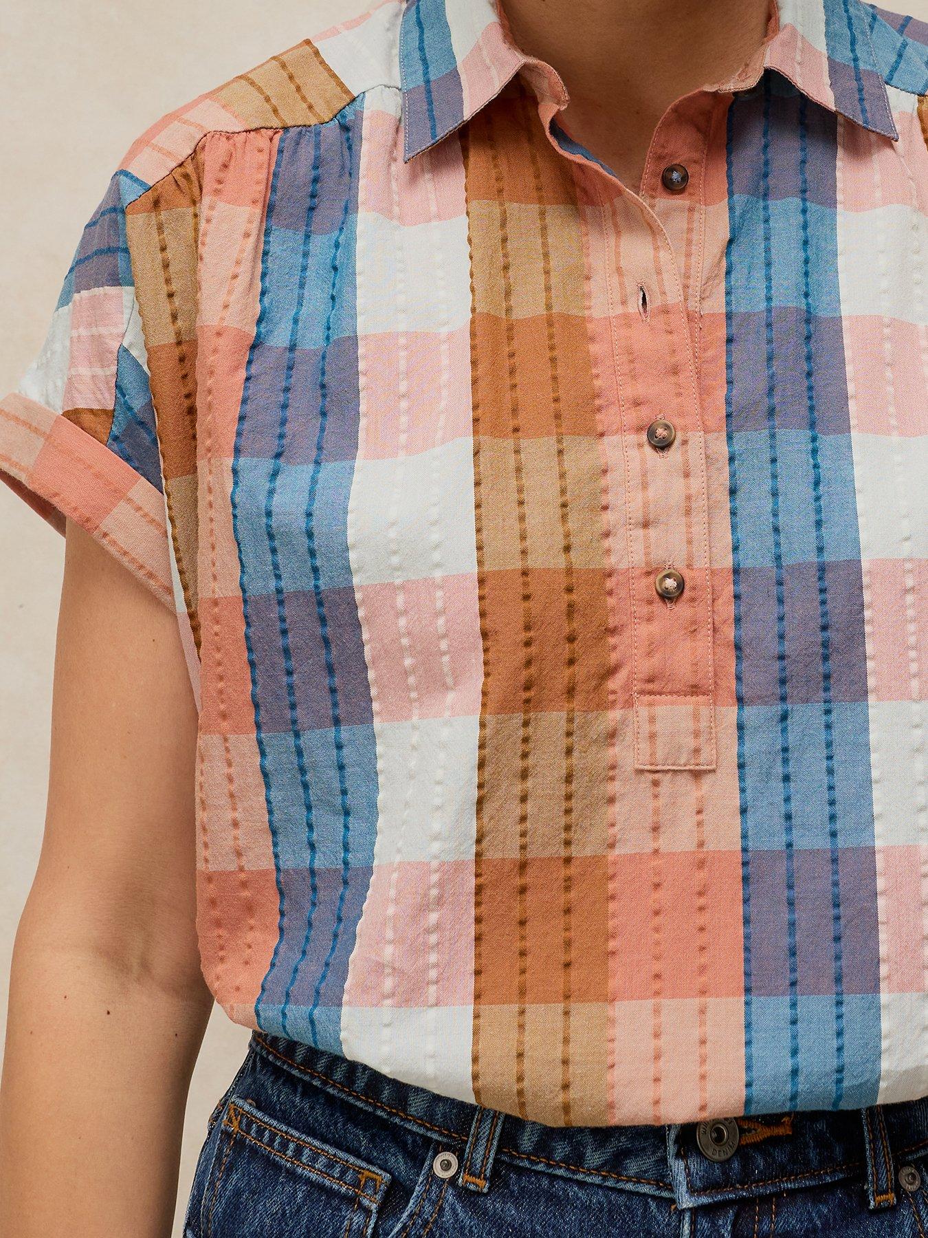 Image 4 of 6 of White Stuff Orla Pop Over Shirt - Pink
