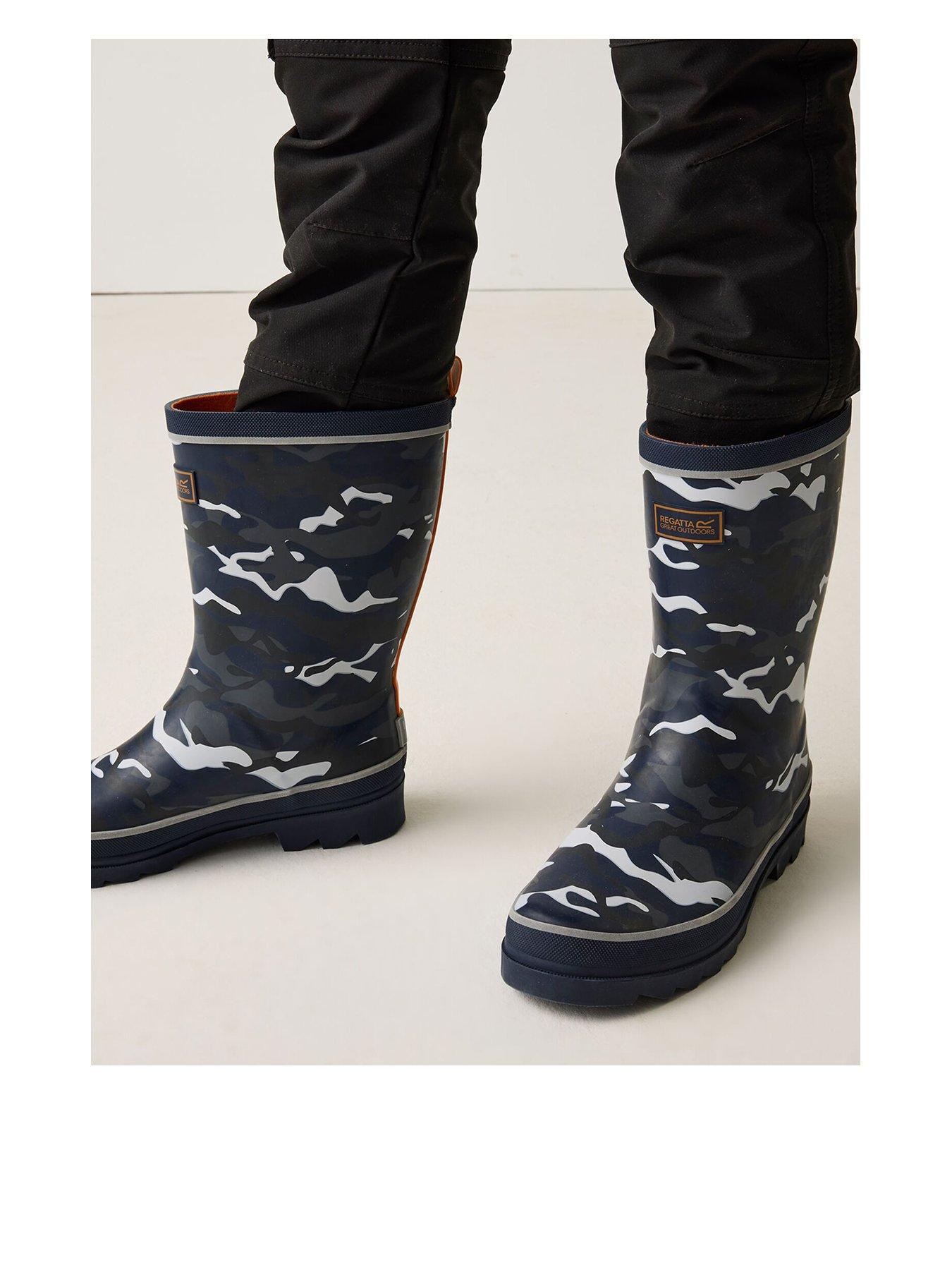 Image 1 of 7 of Regatta Kids Foxfire Jnr Wellies -black Camo / Persimmon