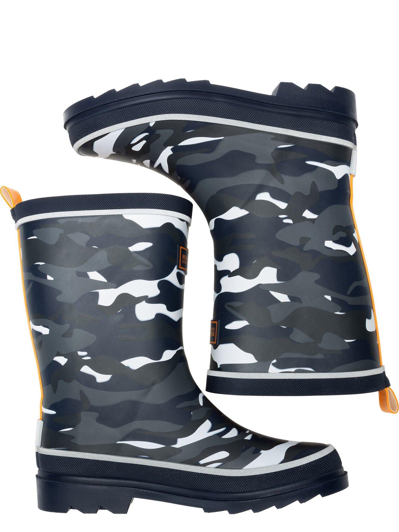 Image 5 of 7 of Regatta Kids Foxfire Jnr Wellies -black Camo / Persimmon