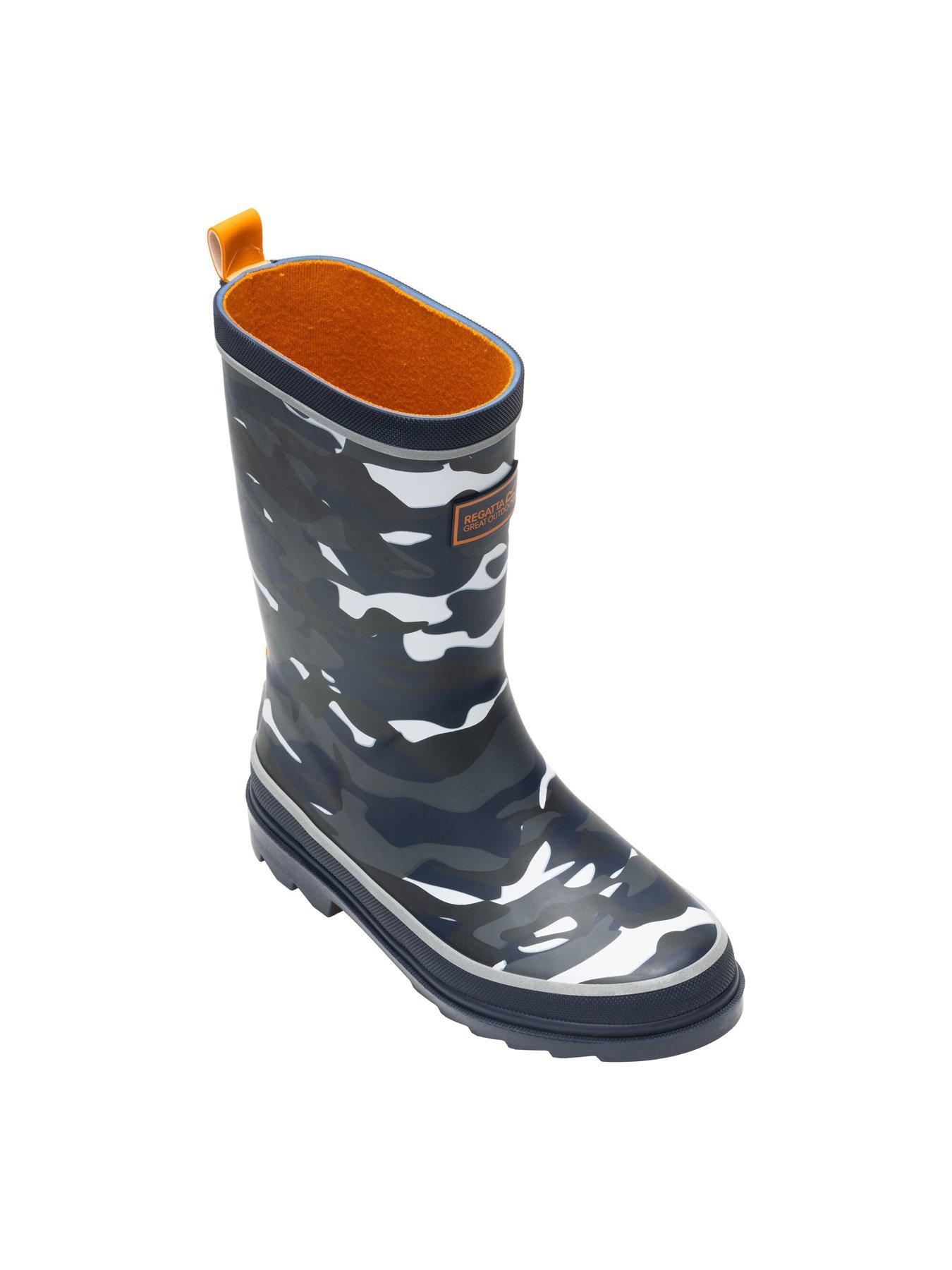 Image 6 of 7 of Regatta Kids Foxfire Jnr Wellies -black Camo / Persimmon