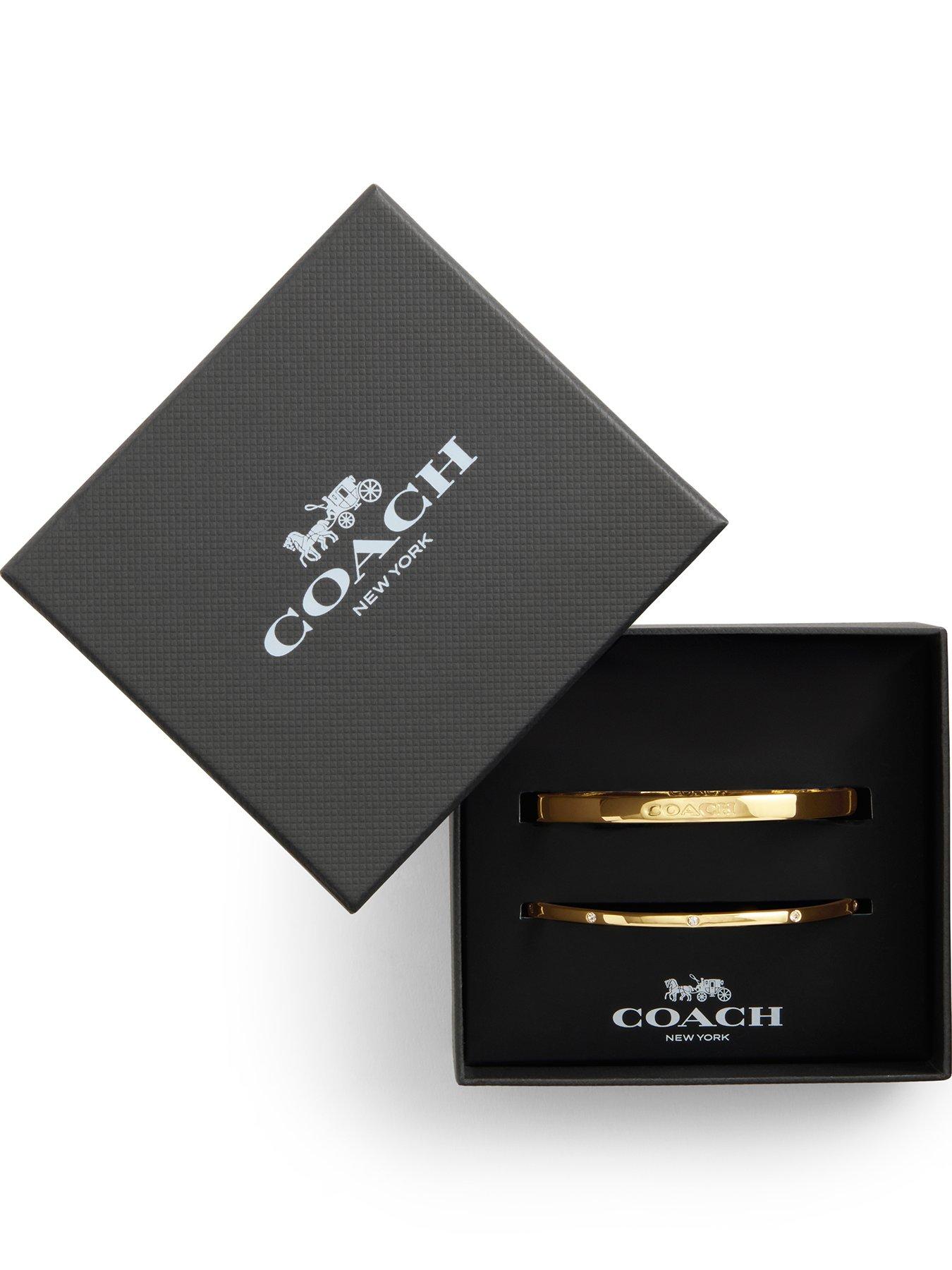 COACH Gold Boxed Bangles Set of Two - Gold Tone