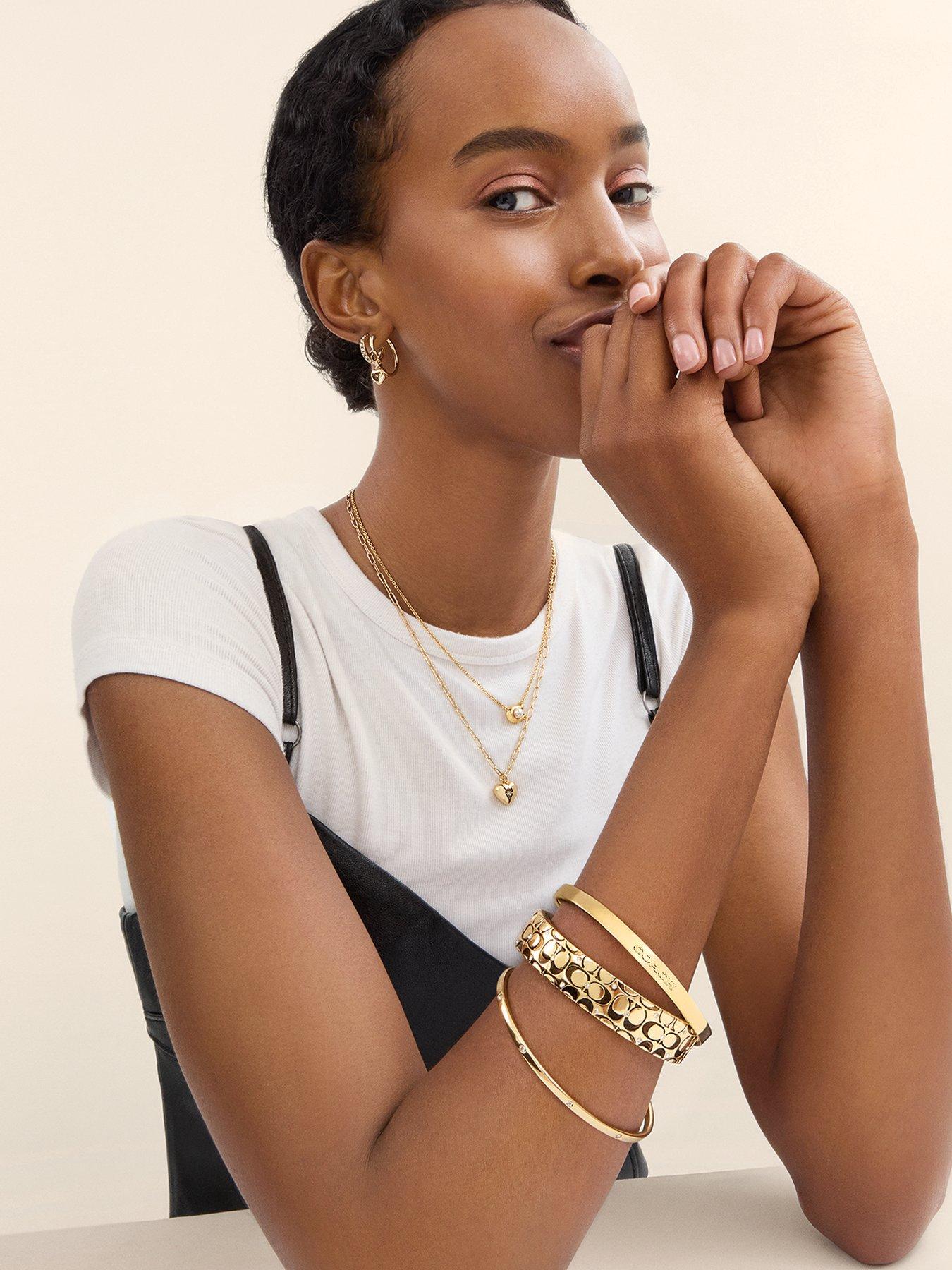 Image 3 of 4 of COACH Gold Boxed Bangles Set of Two - Gold Tone