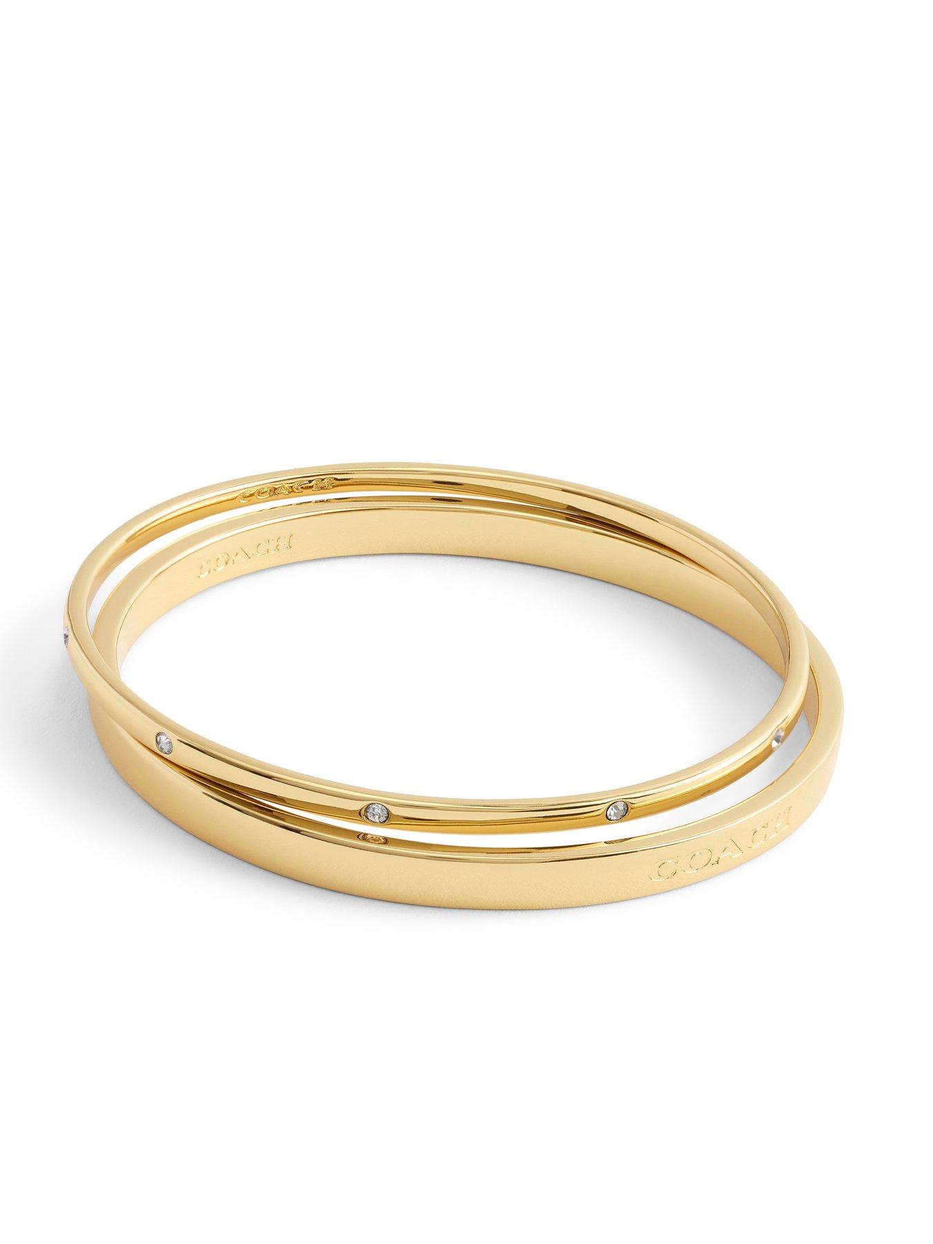 Image 4 of 4 of COACH Gold Boxed Bangles Set of Two - Gold Tone
