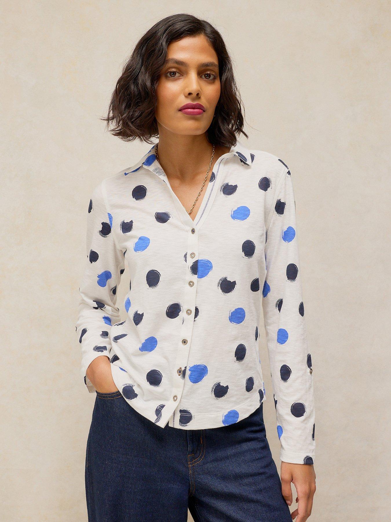 Image 1 of 5 of White Stuff Annie Jersey Shirt - Cream