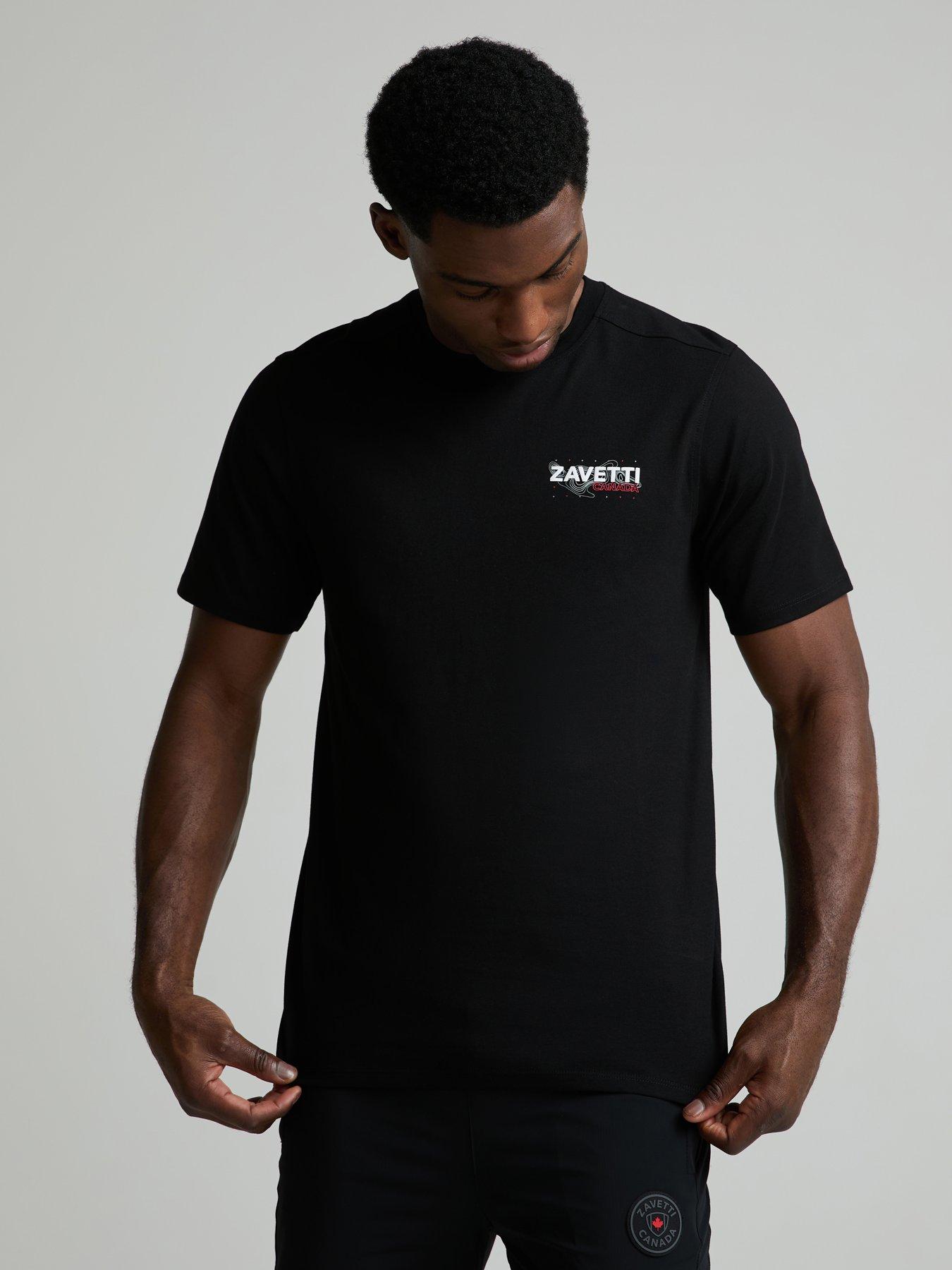 Zavetti Canada Ormallo Short Sleeve Backprint Graphic T-Shirt - Black