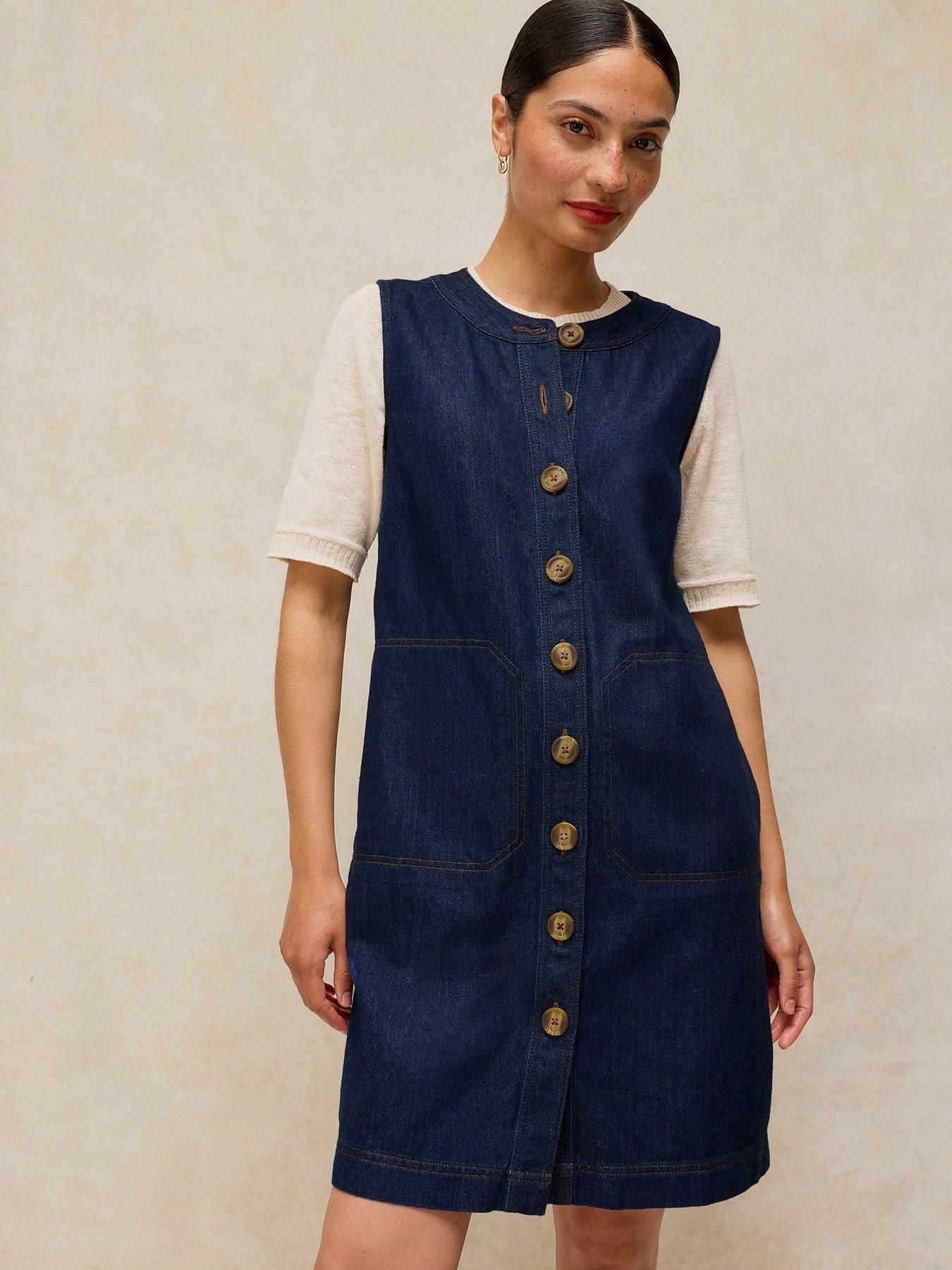 White Stuff Millie Denim Shift Dress - Blue