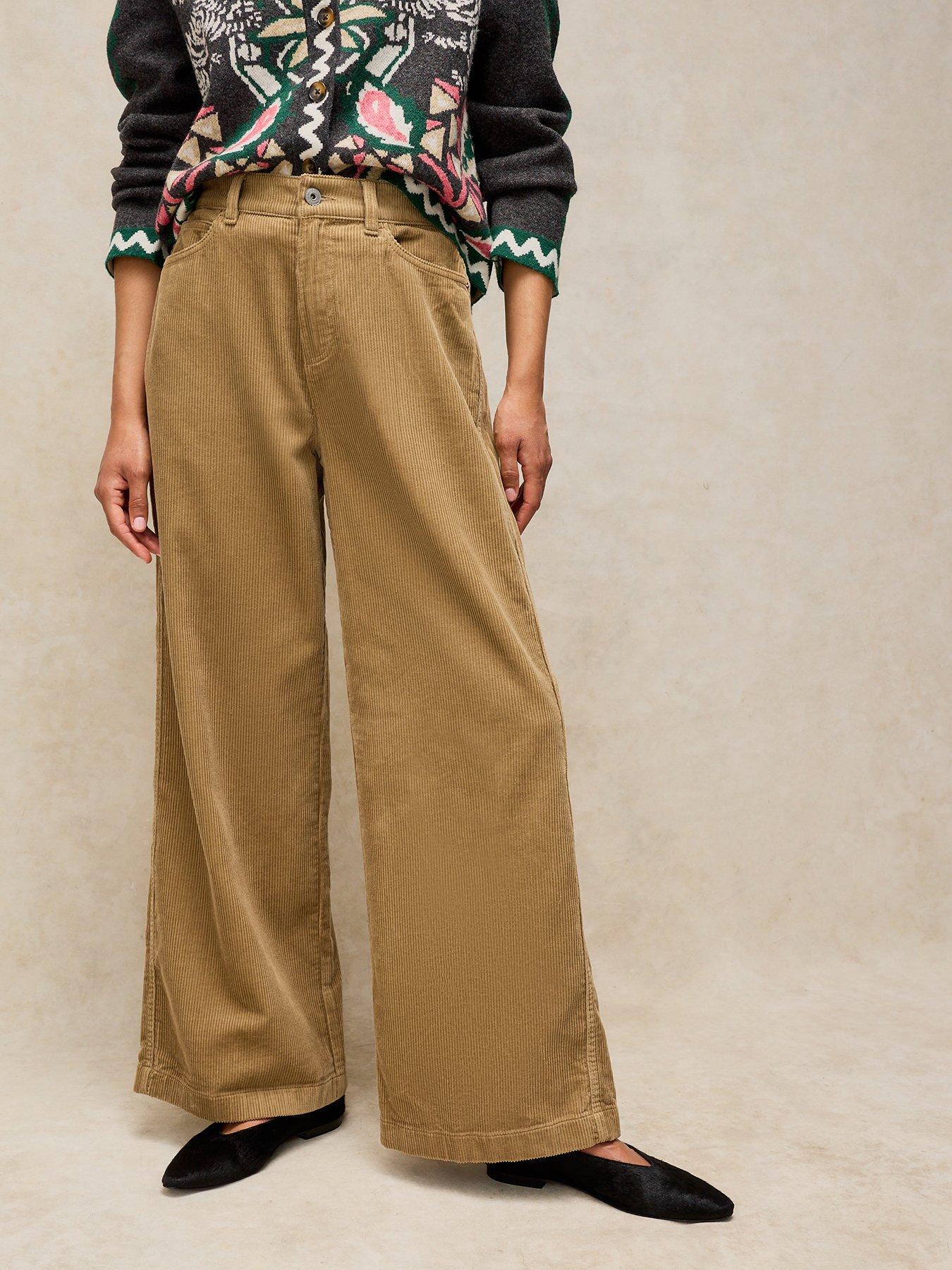 White Stuff Ayla Cord Wide Leg Trousers - Green