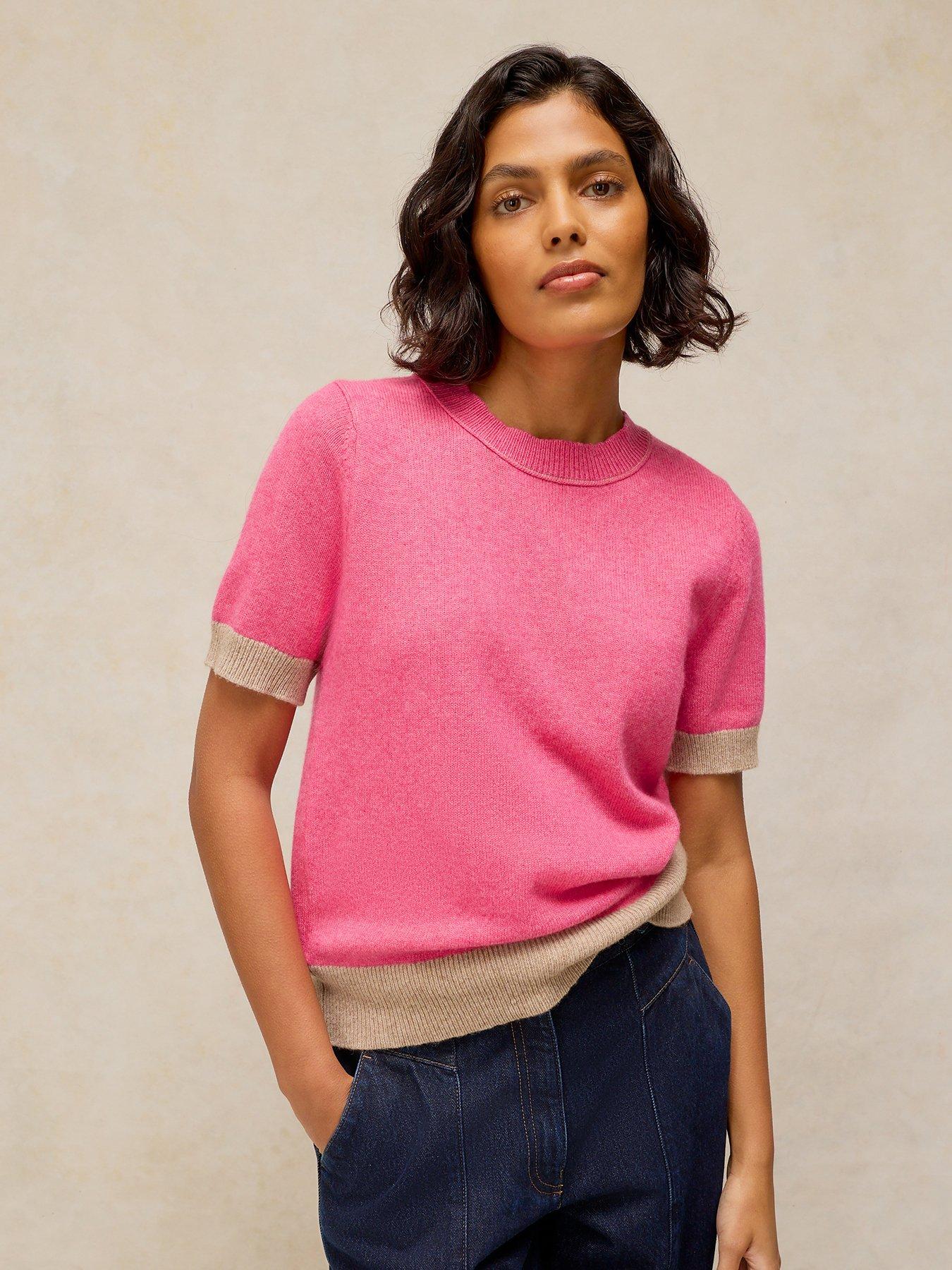 White Stuff Sansa Knitted T-Shirt - Pink
