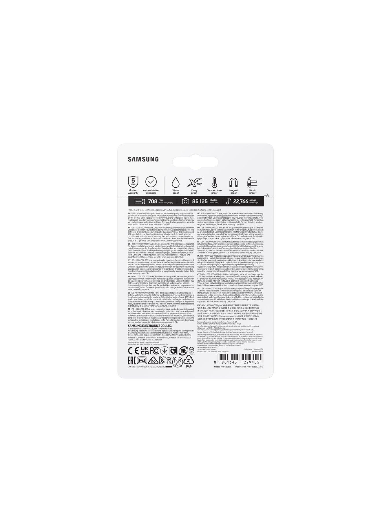 Image 7 of 7 of Samsung Bar Plus 256GB USB Drive Champagne Silver