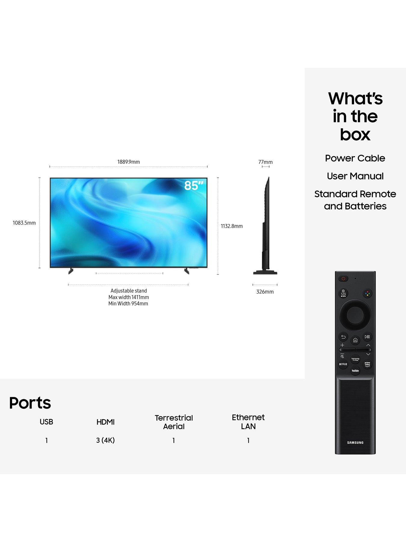 Image 7 of 8 of Samsung 85" Crystal UHD, Crystal Processor 4K, 4K Upscaling, HDR, Motion Xcelerator