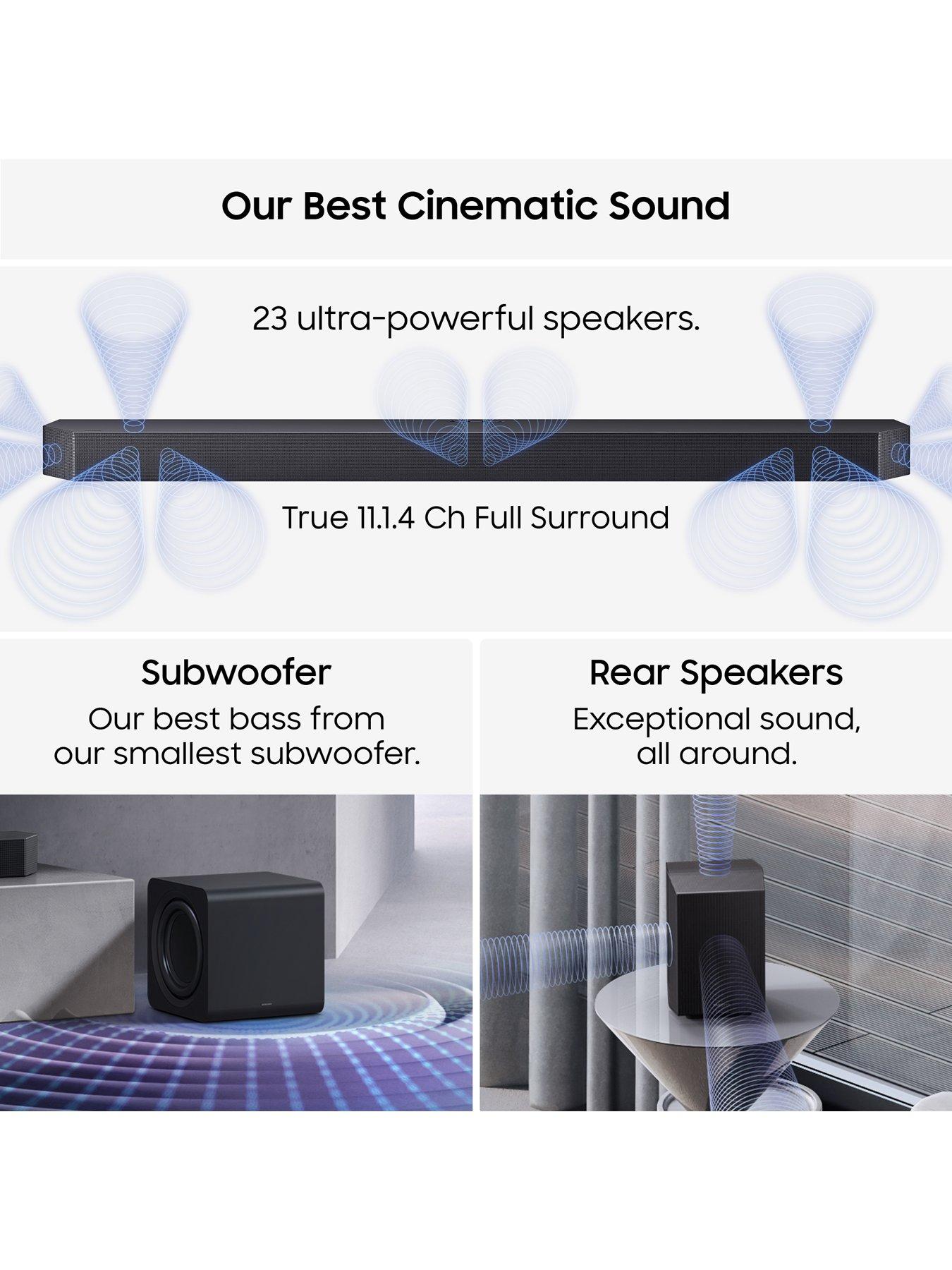 Image 3 of 7 of Samsung Q990H 11.1.4ch Q-Series Soundbar with Subwoofer &amp; Rear Speaker Dolby Atmos, Amazon Alexa, Apple AirPlay (2026) - HW-Q990H/XU
