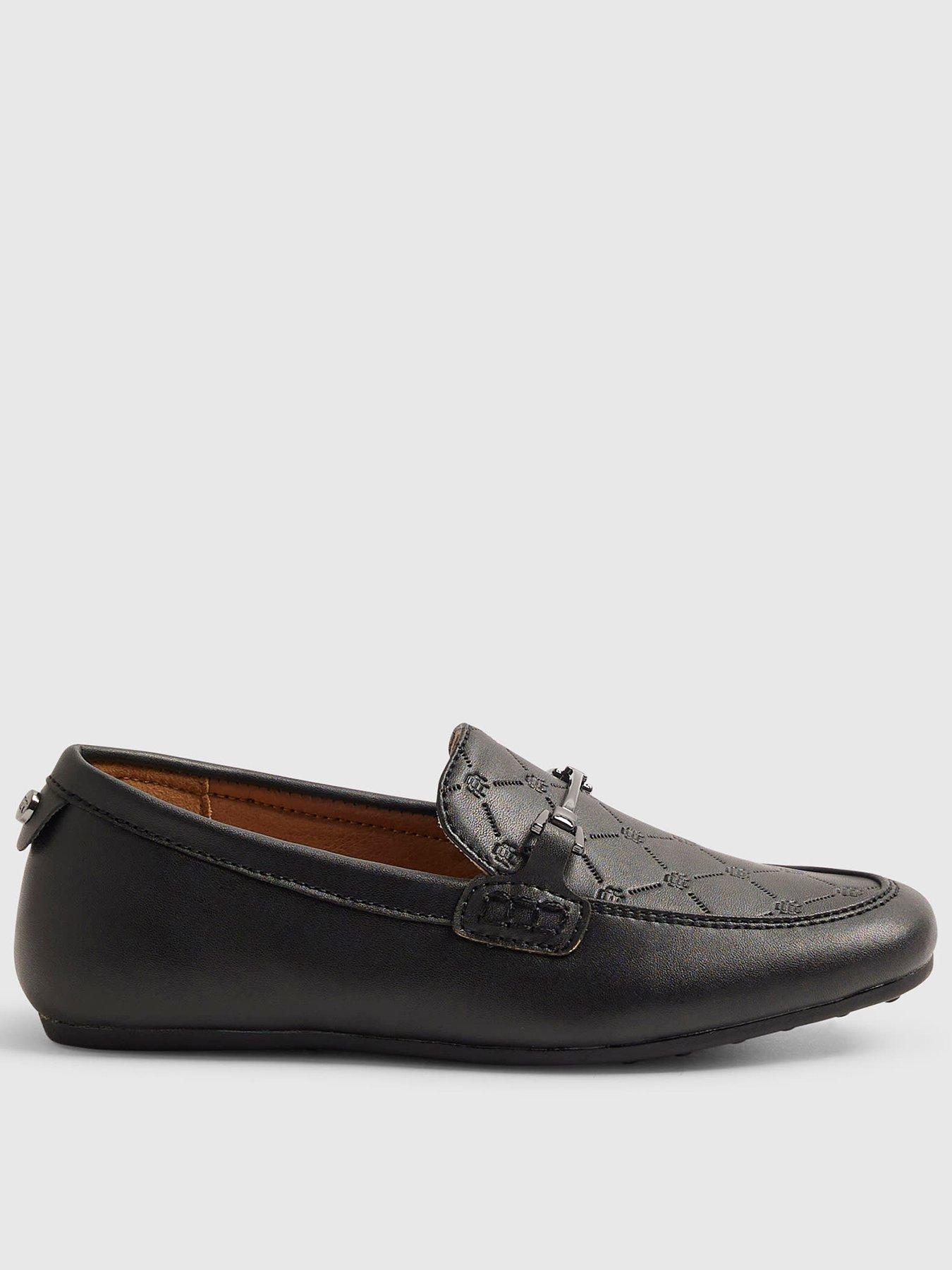 Image 1 of 5 of River Island Boys Embossed Snaffle Shoes - Black
