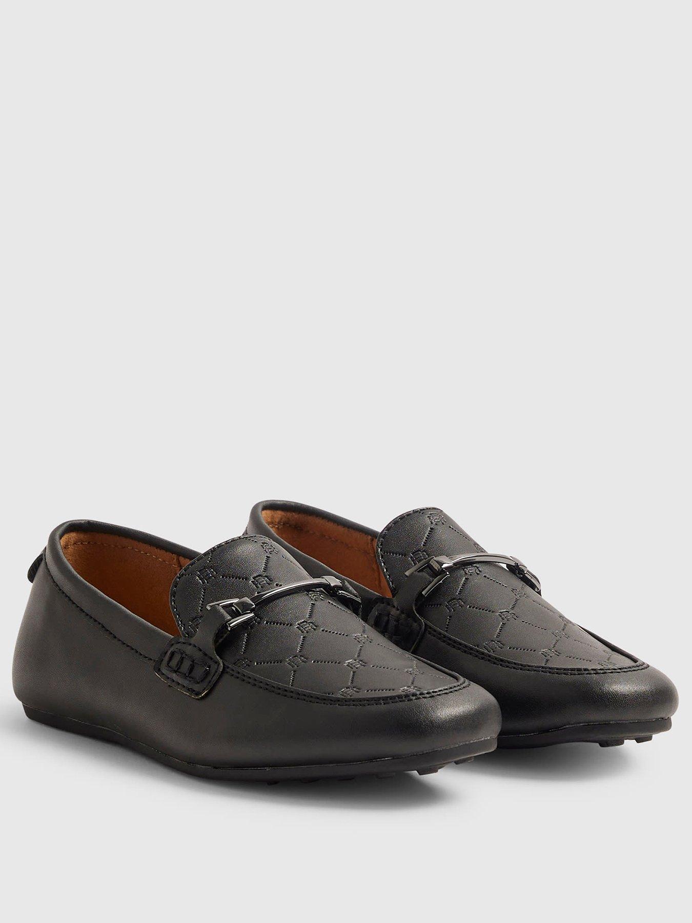 Image 2 of 5 of River Island Boys Embossed Snaffle Shoes - Black