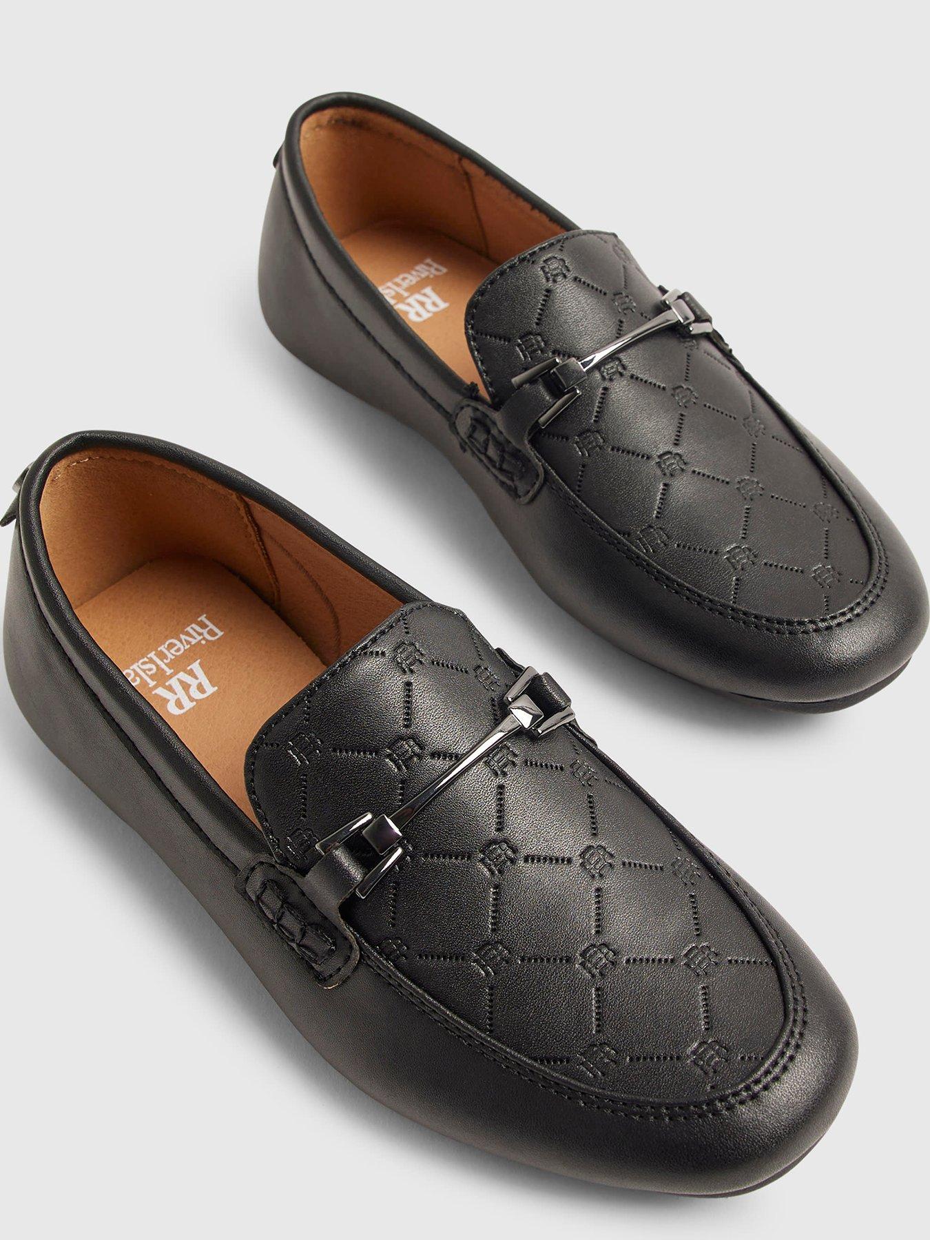 Image 4 of 5 of River Island Boys Embossed Snaffle Shoes - Black