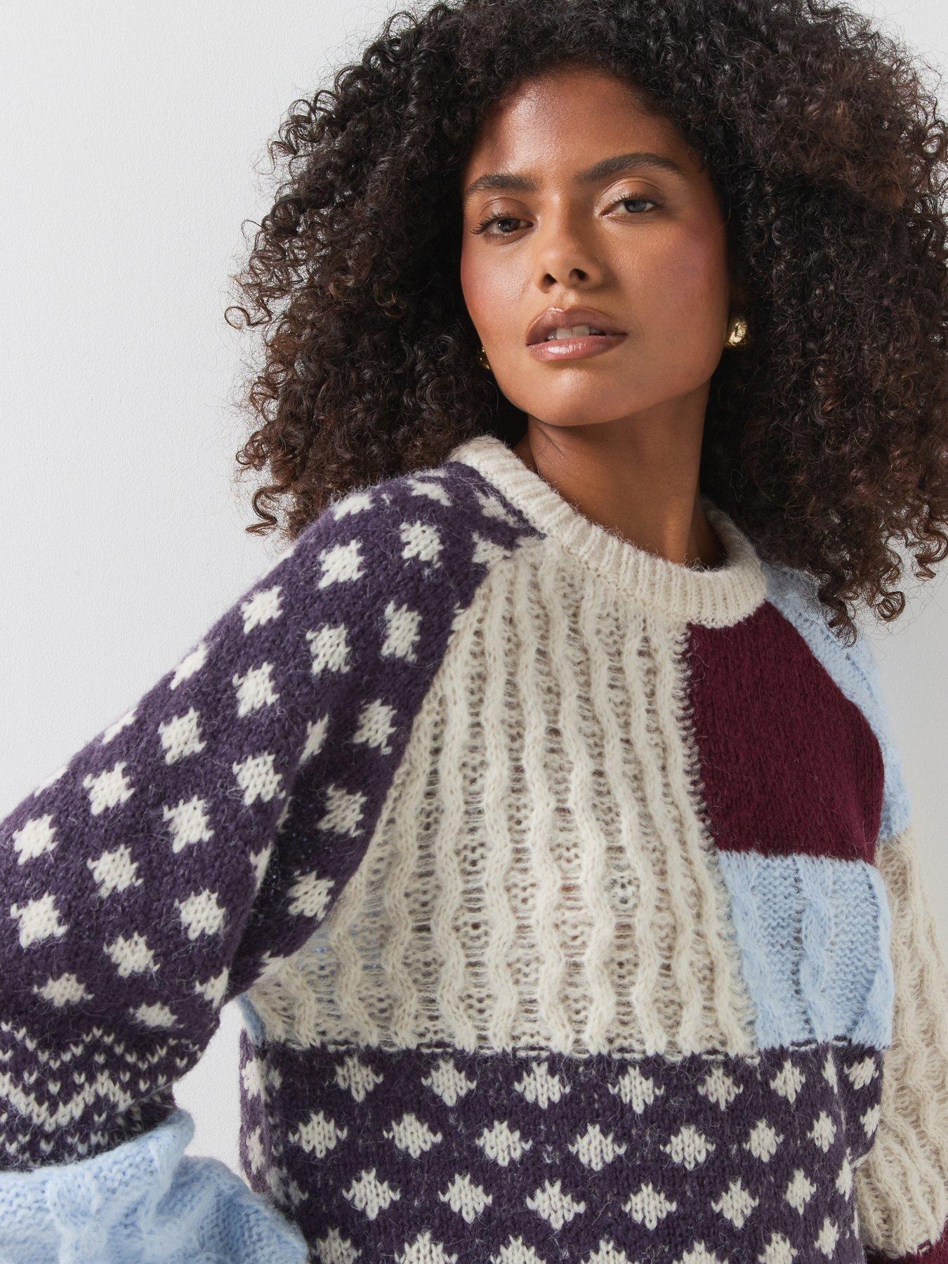 Image 5 of 6 of Vero Moda Womens Vmkristin Patchwork Pull Over Jumper - Multi