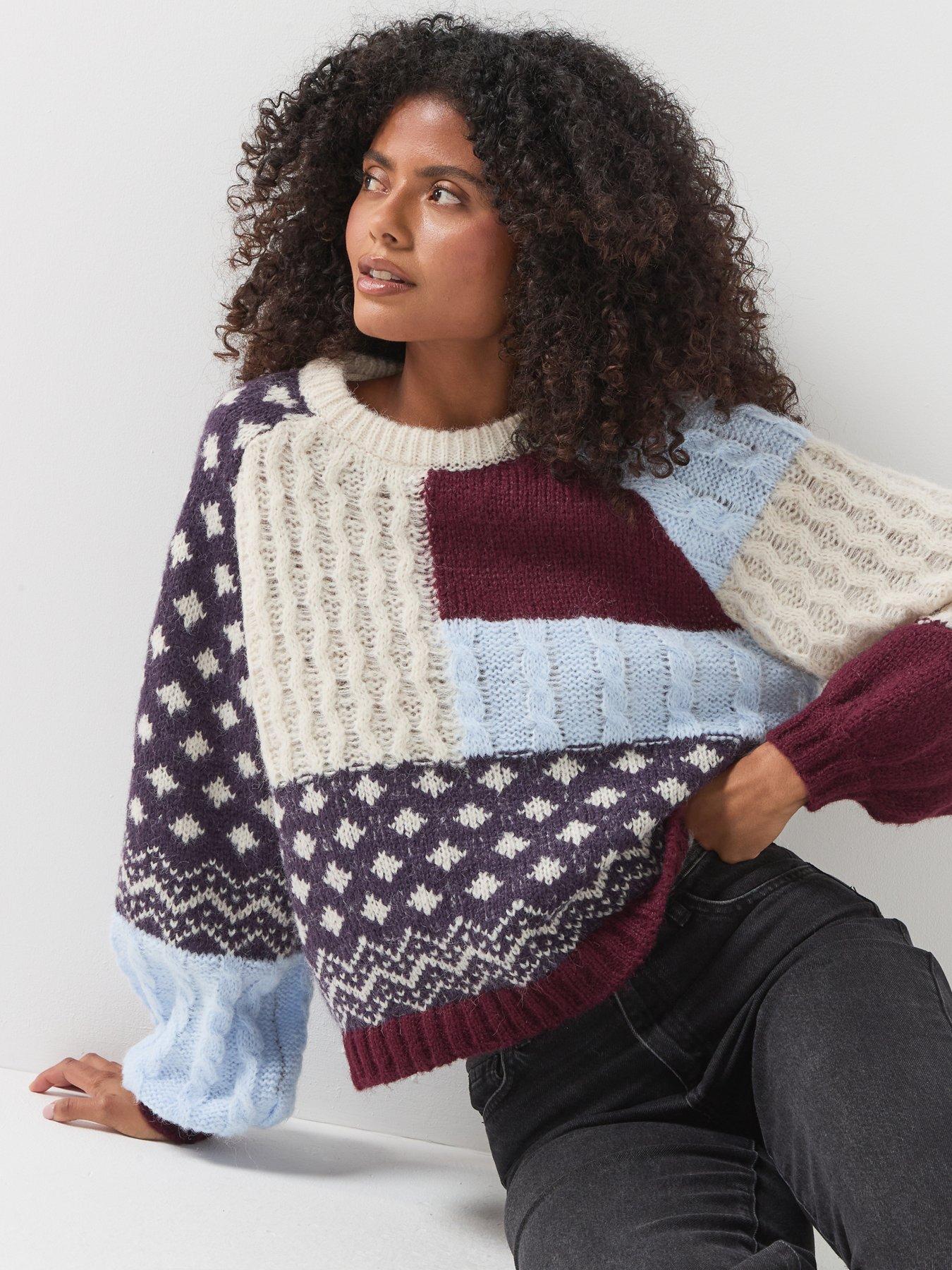 Image 6 of 6 of Vero Moda Womens Vmkristin Patchwork Pull Over Jumper - Multi