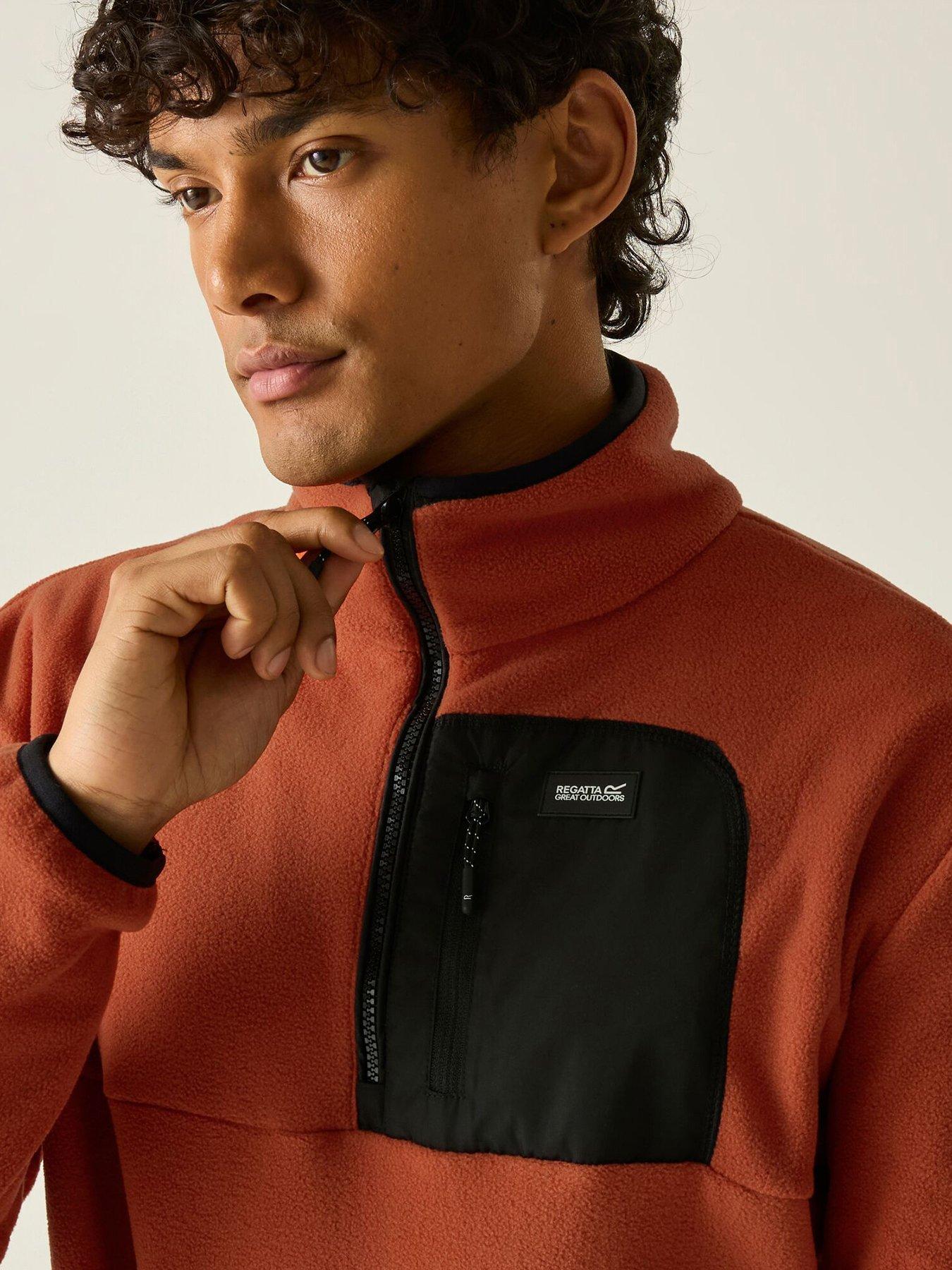 Image 4 of 7 of Regatta Mens Frankie Half Zip Fleece -rooibos Tea/black