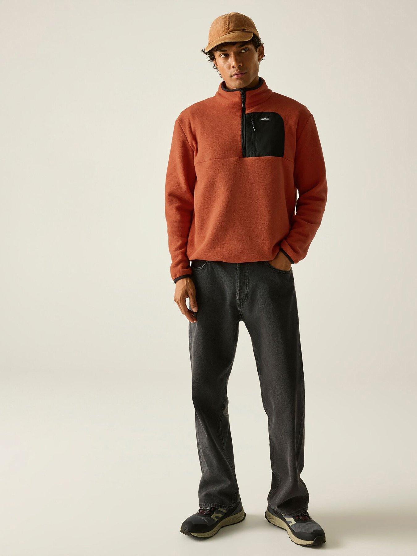 Image 6 of 7 of Regatta Mens Frankie Half Zip Fleece -rooibos Tea/black