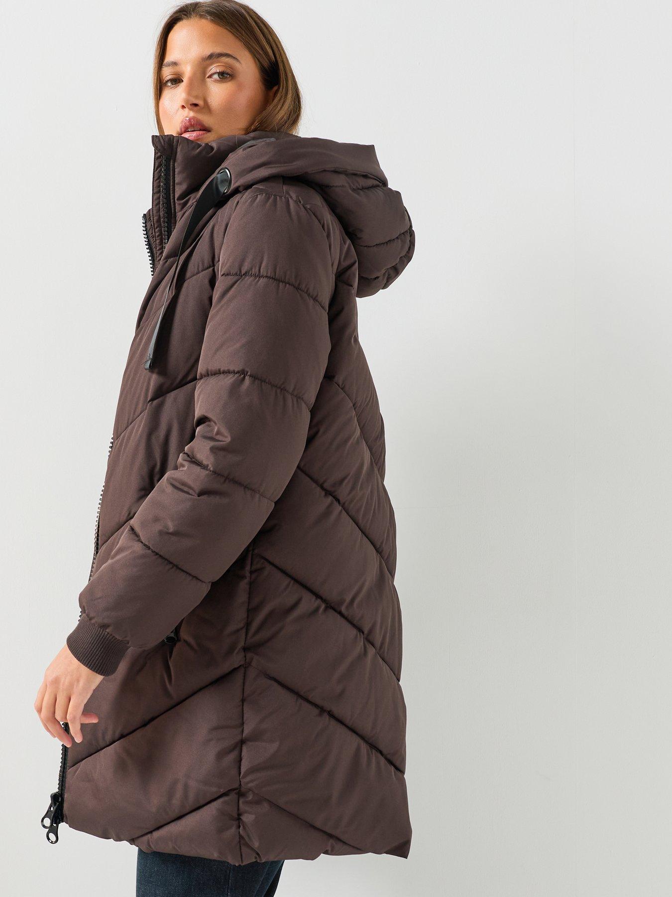 Image 6 of 6 of JDY Womens Skylar Hooded Zip Through Jacket - Brown