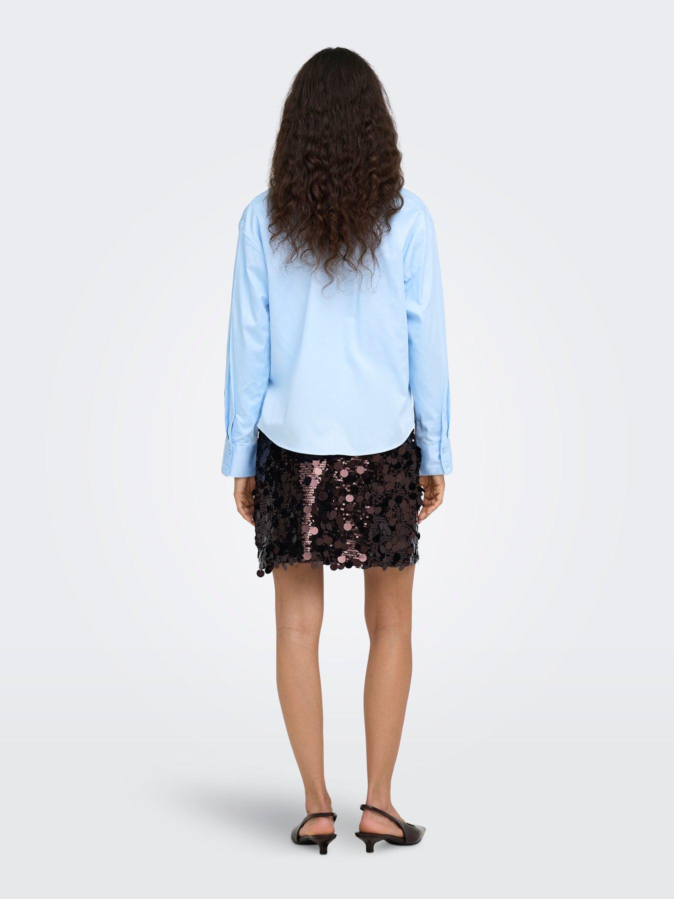 Image 2 of 6 of Only Womens Jadel Sequin Mini Skirt - Brown