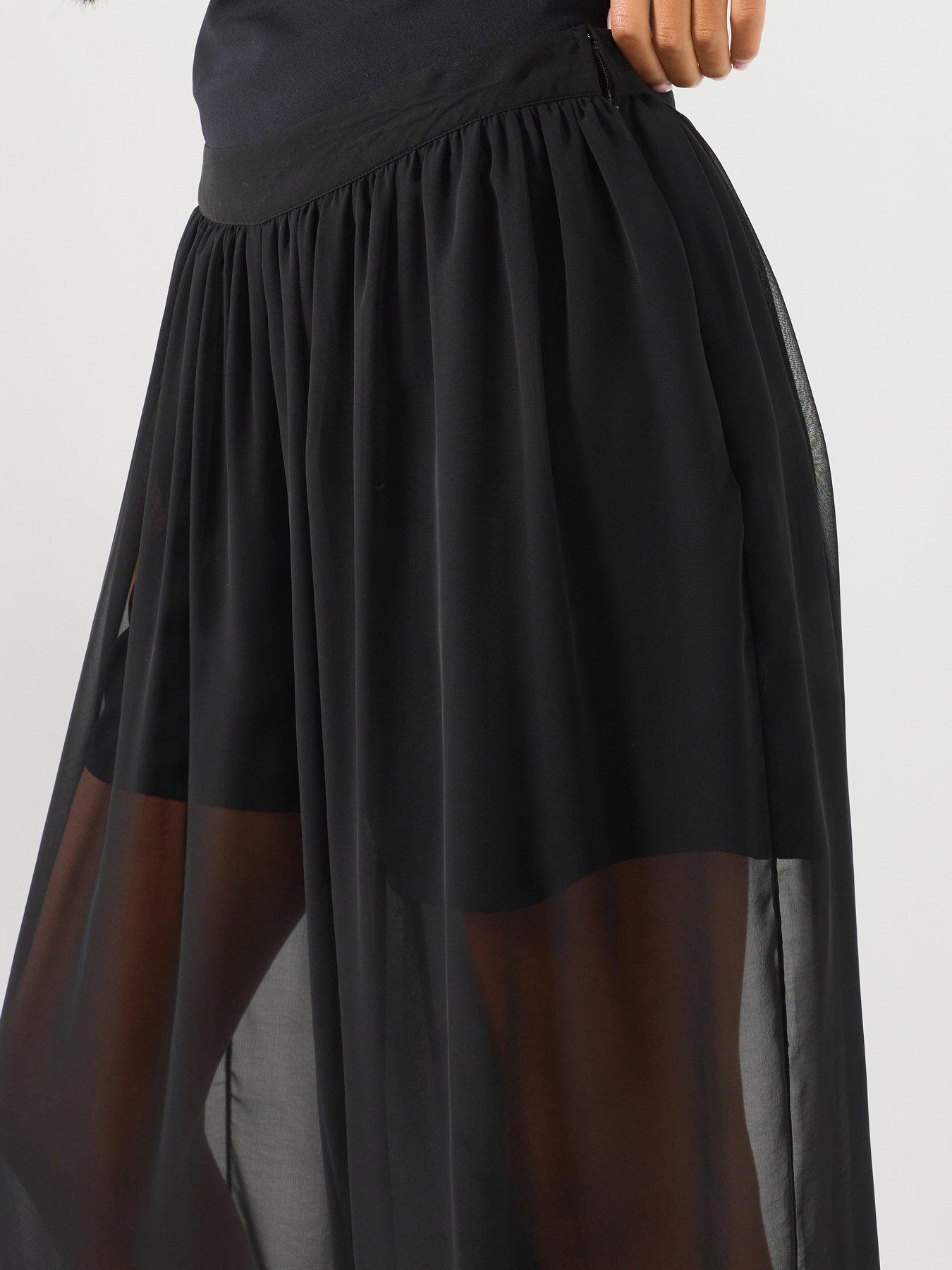 Image 5 of 5 of Vero Moda Womens Sheer Overlay Balloon Trousers - Black