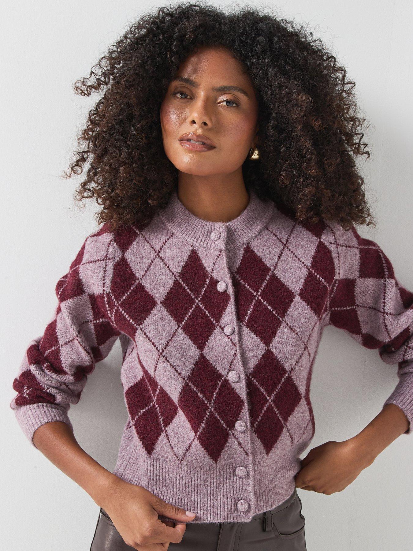 Image 1 of 2 of Vero Moda Vmhalo Ls O-neck Argyle Cardigan Boo