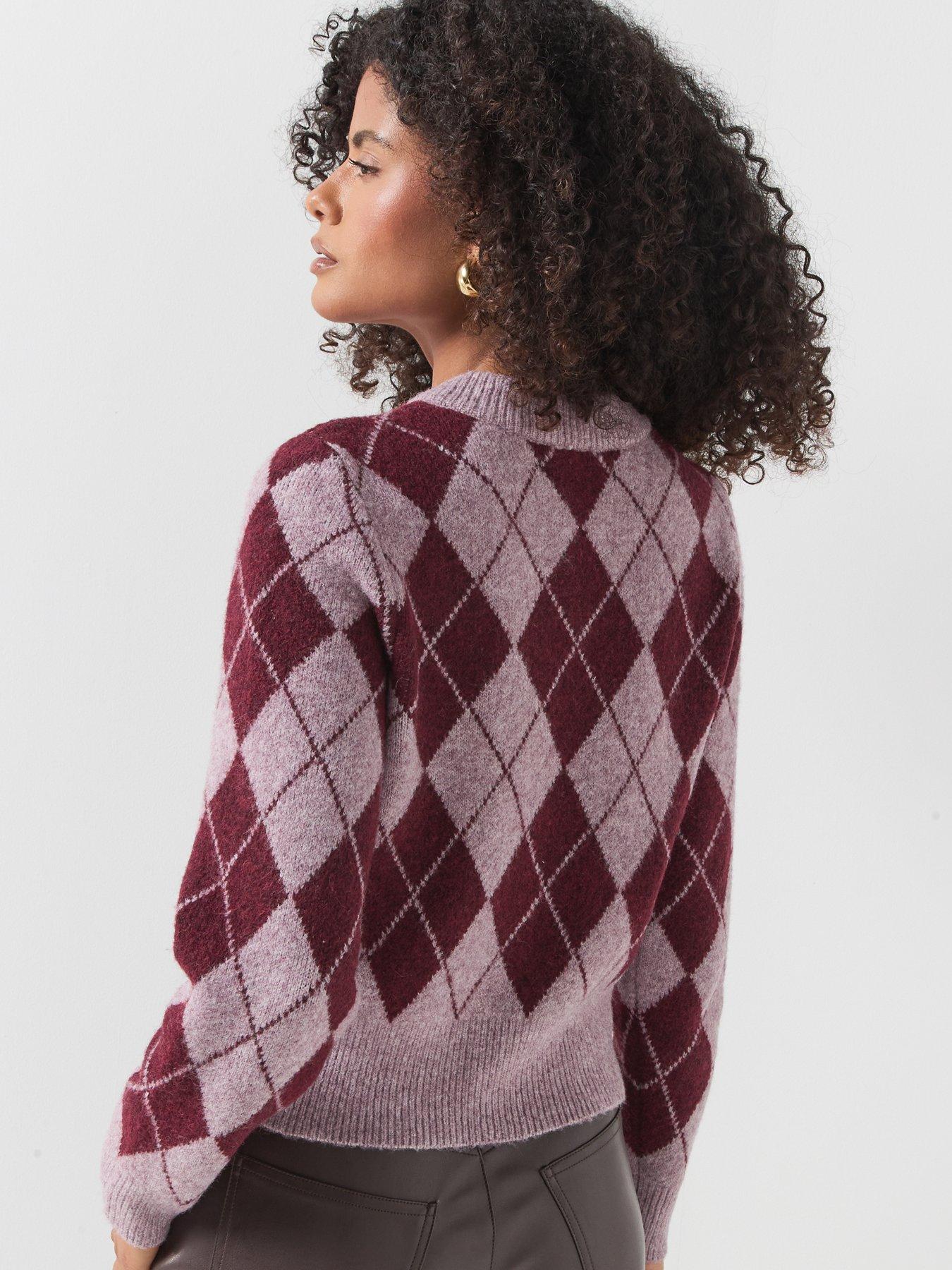 Image 2 of 2 of Vero Moda Vmhalo Ls O-neck Argyle Cardigan Boo
