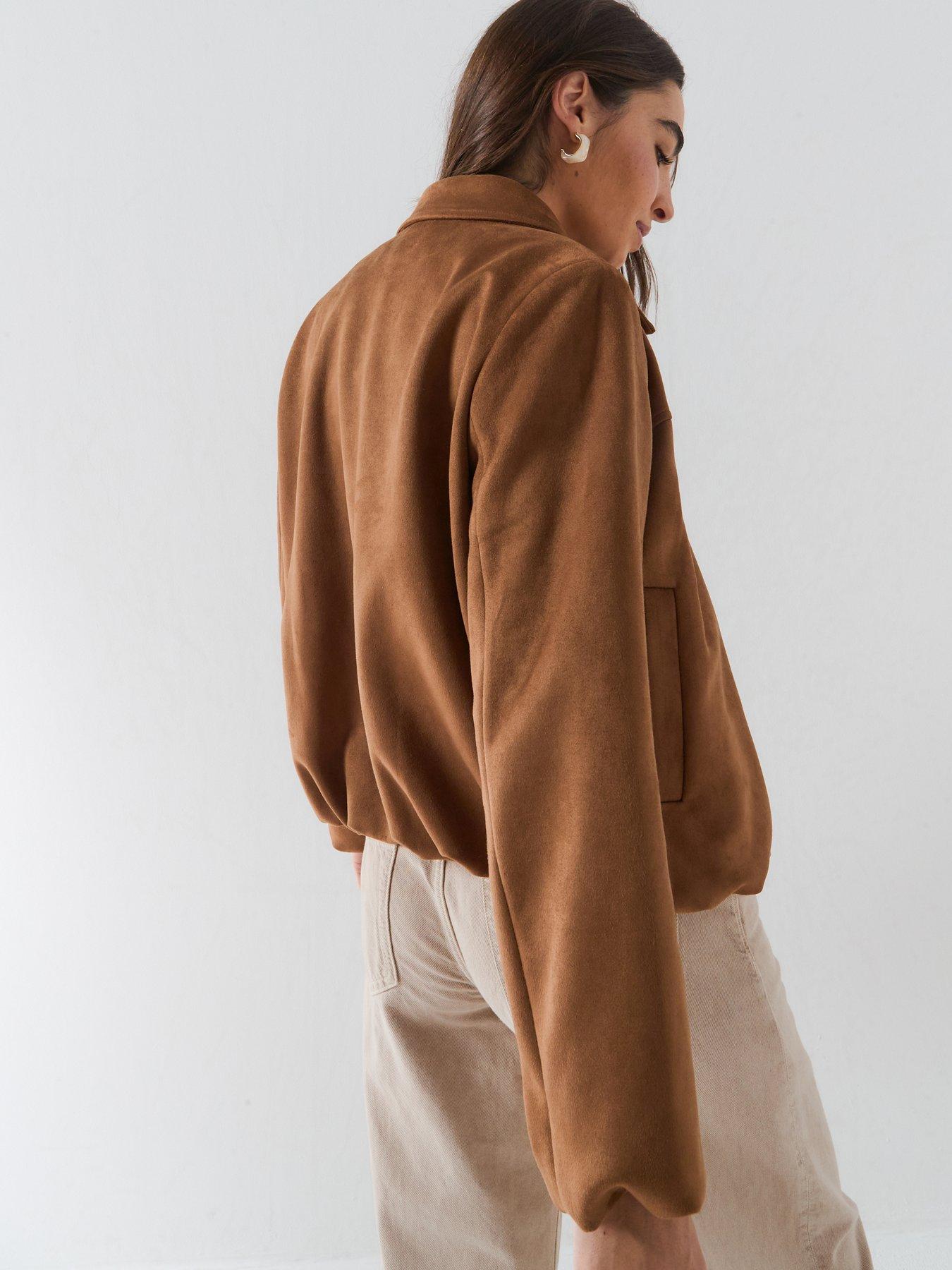 Image 2 of 6 of Vero Moda Womens Regular Fit Zip-Through Lightly Lined Short Jacket - Brown