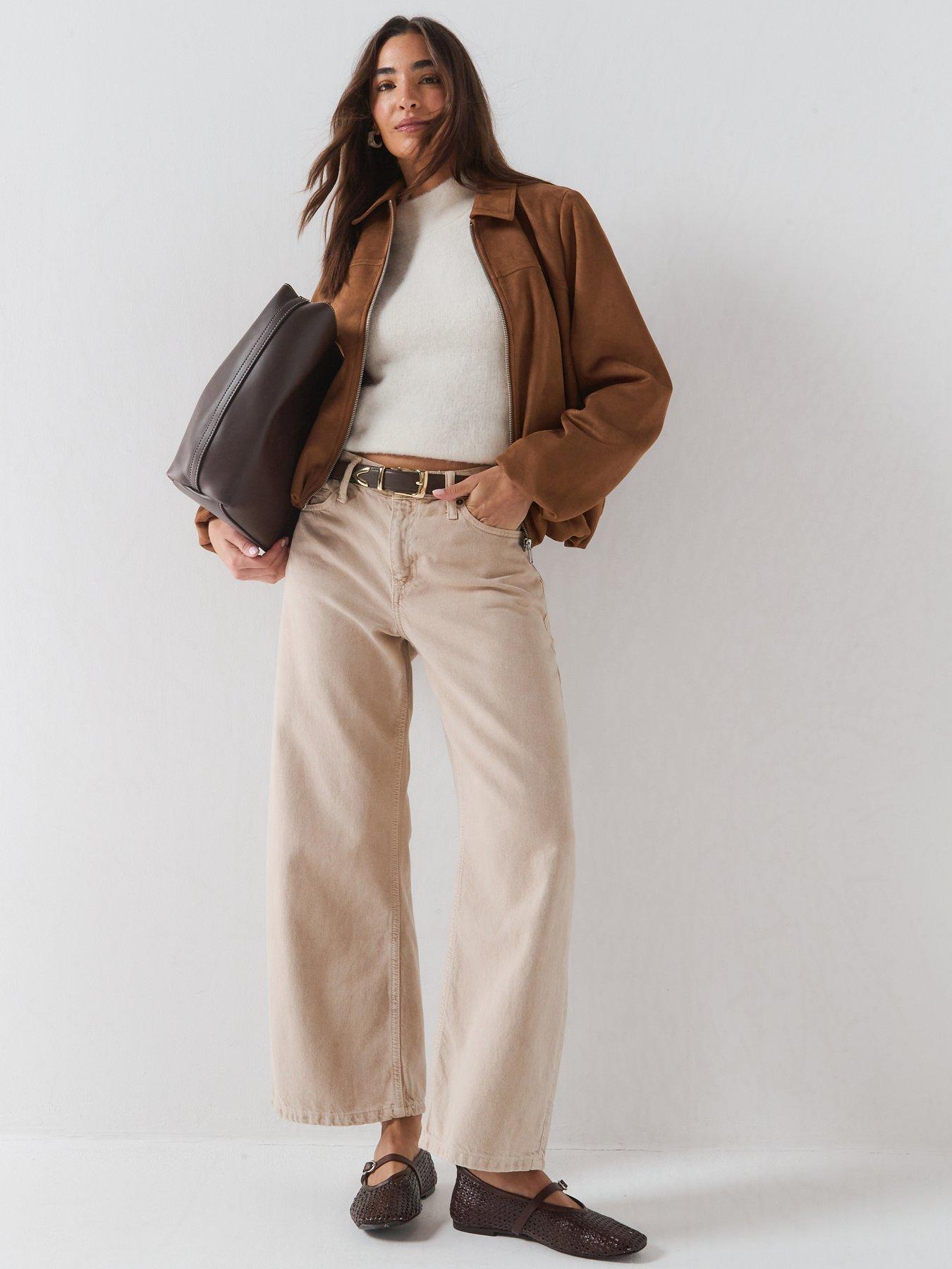 Image 3 of 6 of Vero Moda Womens Regular Fit Zip-Through Lightly Lined Short Jacket - Brown